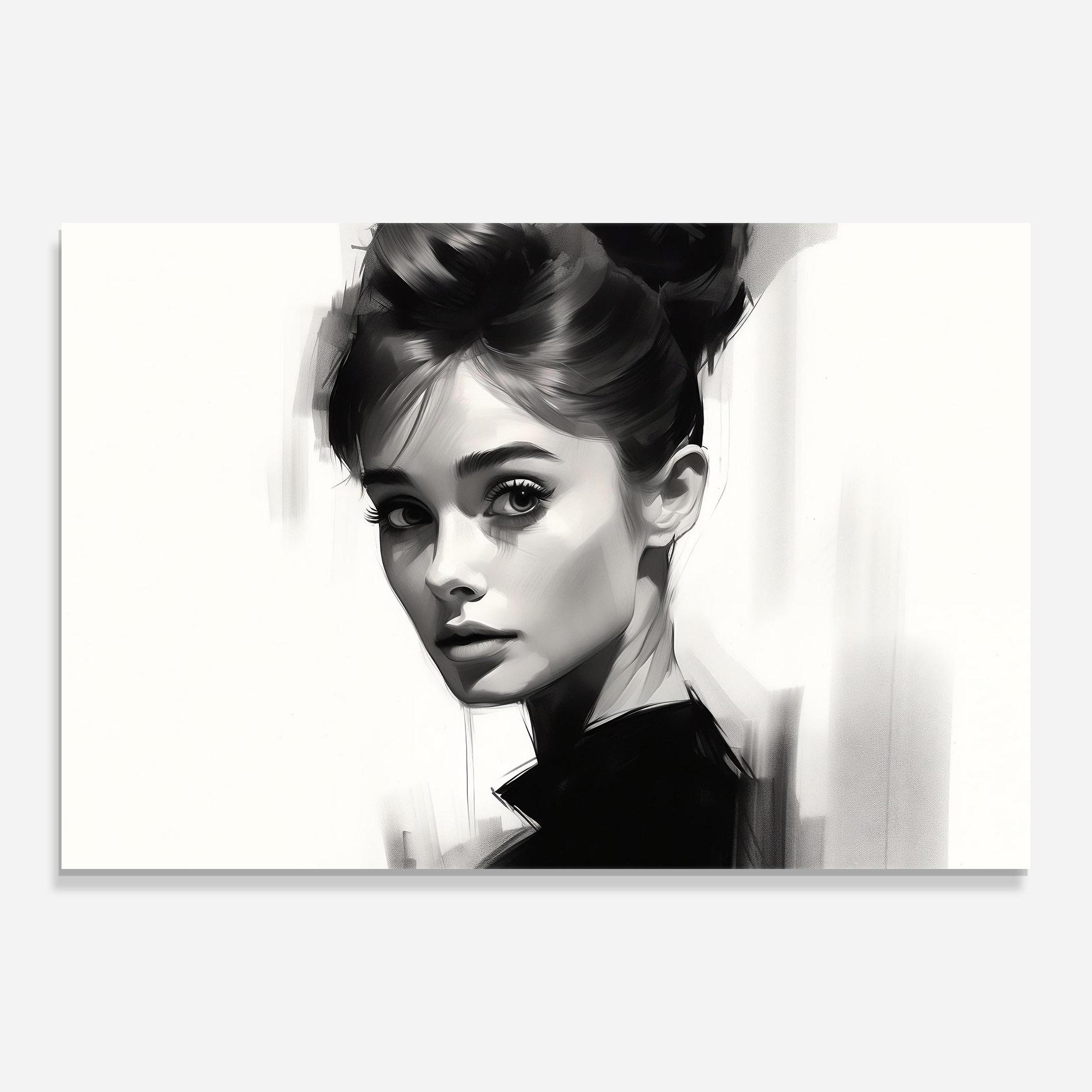 Üvegkép Hepburn Portrait mockup 0