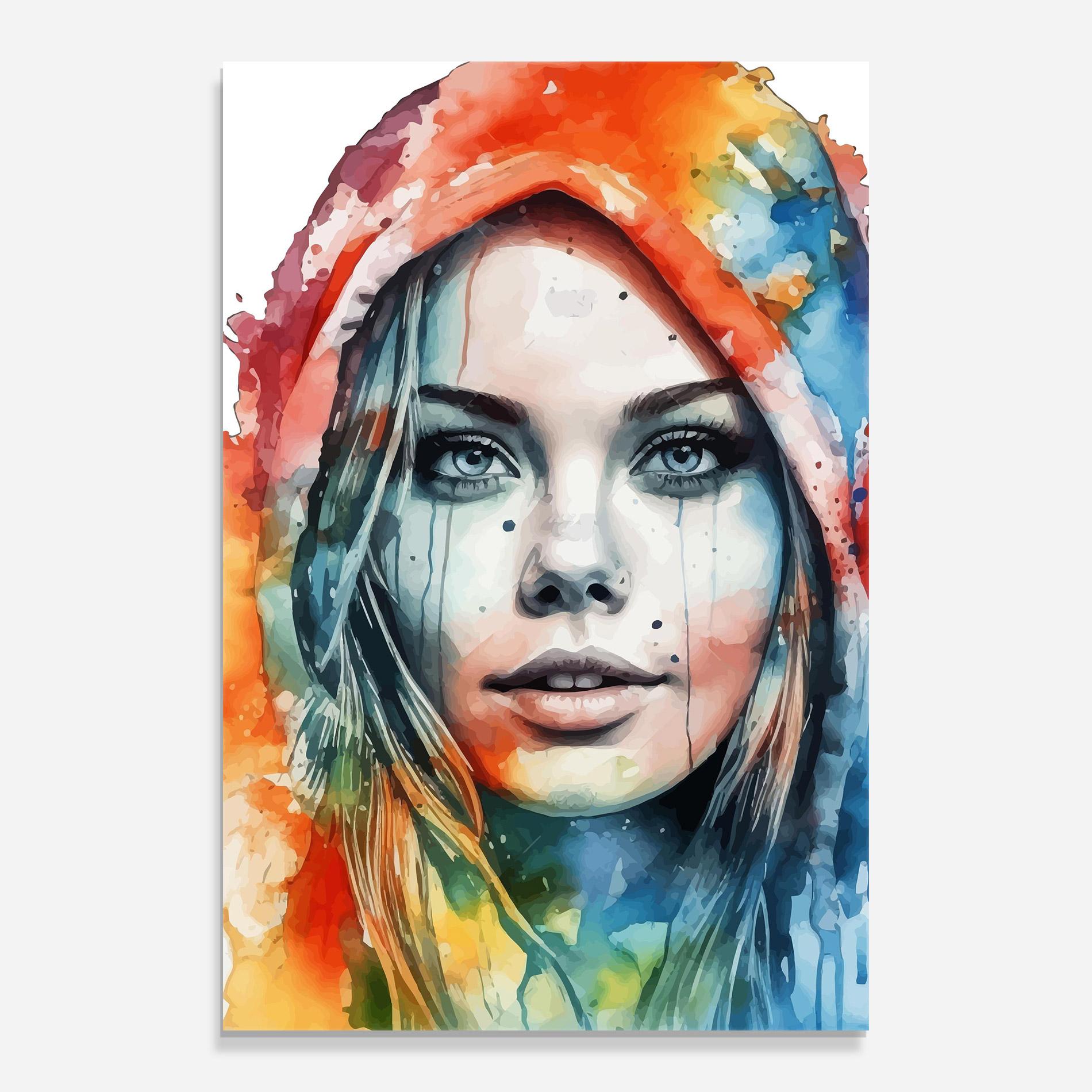 Üvegkép Colorful Portrait Art mockup 0