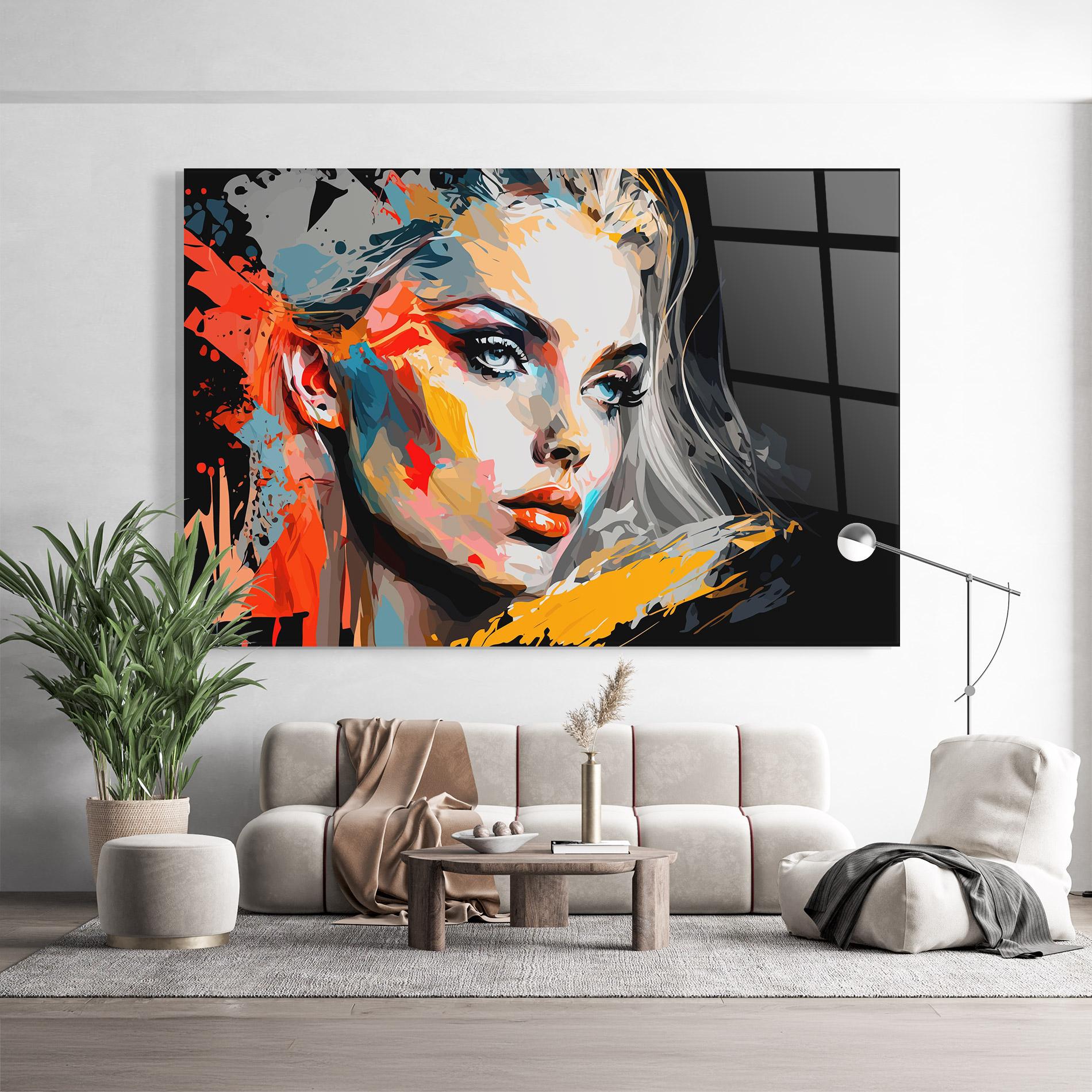 Üvegkép Blue Eye Face mockup 9