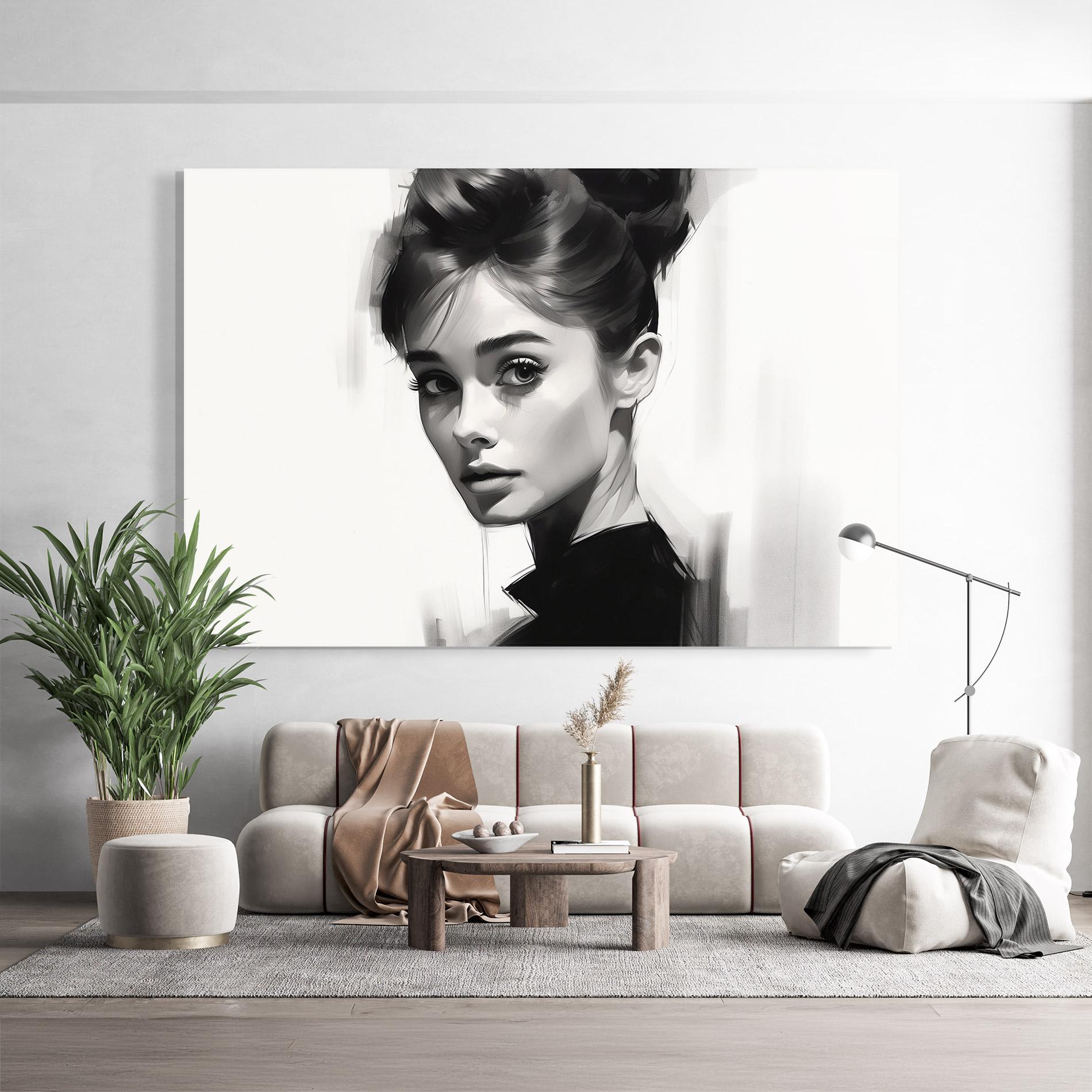 Üvegkép Hepburn Portrait mockup 9