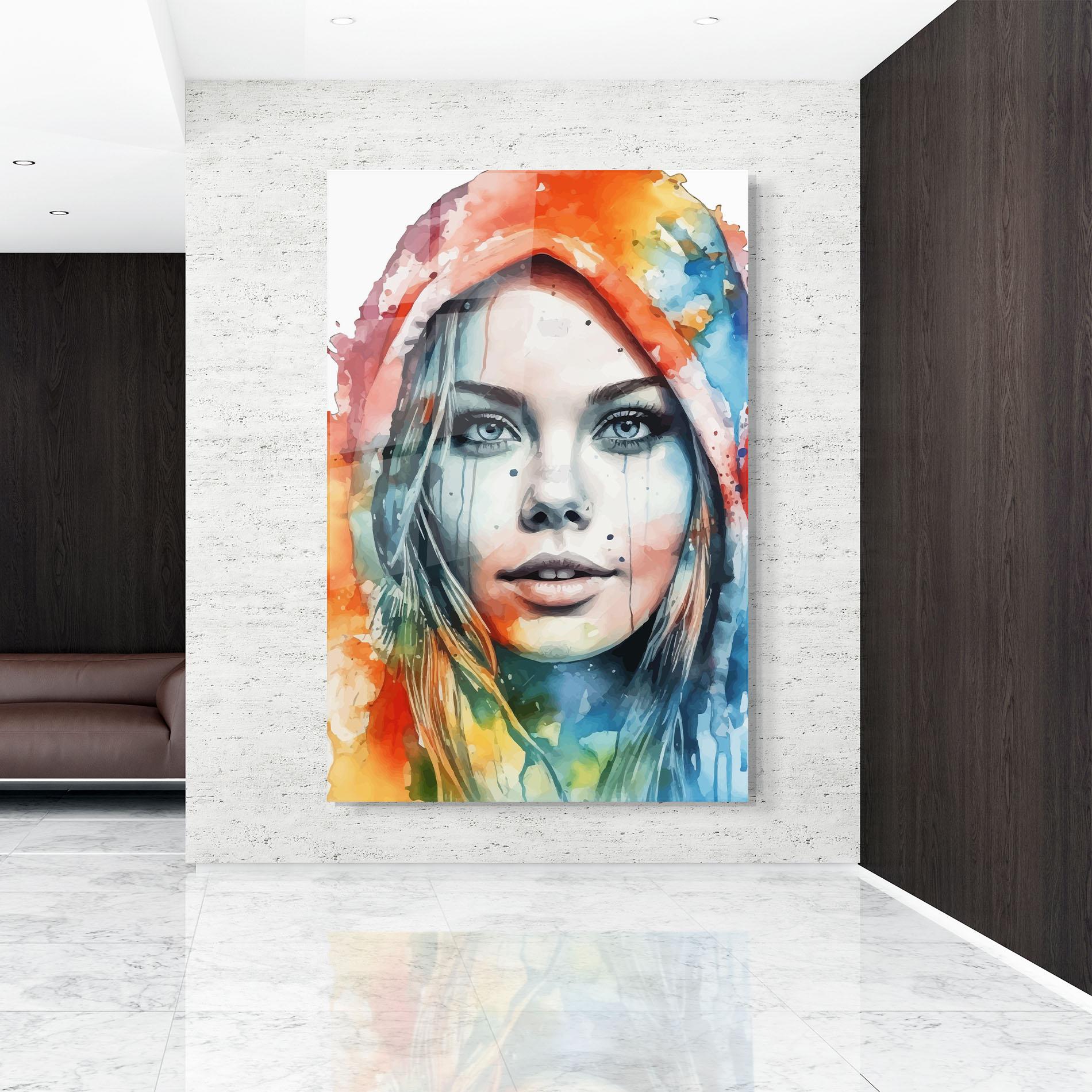 Üvegkép Colorful Portrait Art mockup 9