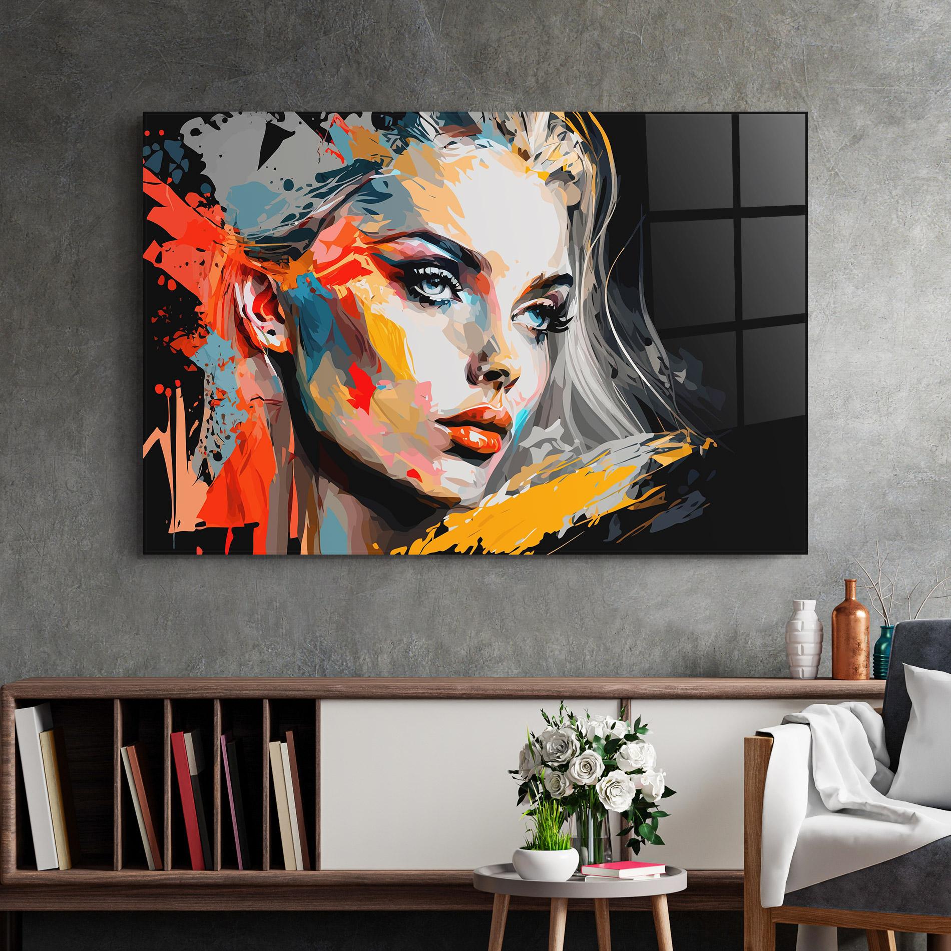 Üvegkép Blue Eye Face mockup 2