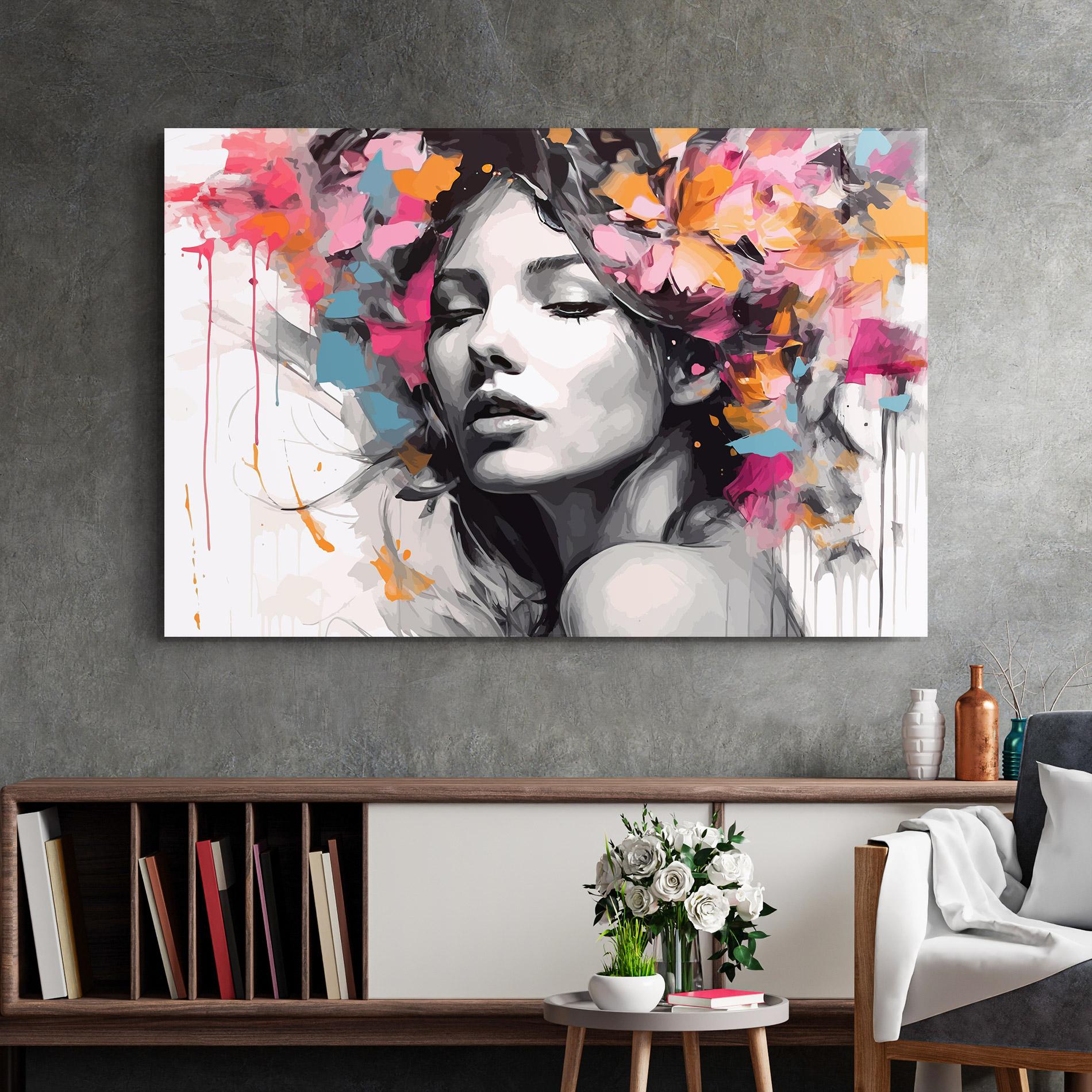Üvegkép Colorful Flower Portrait mockup 2