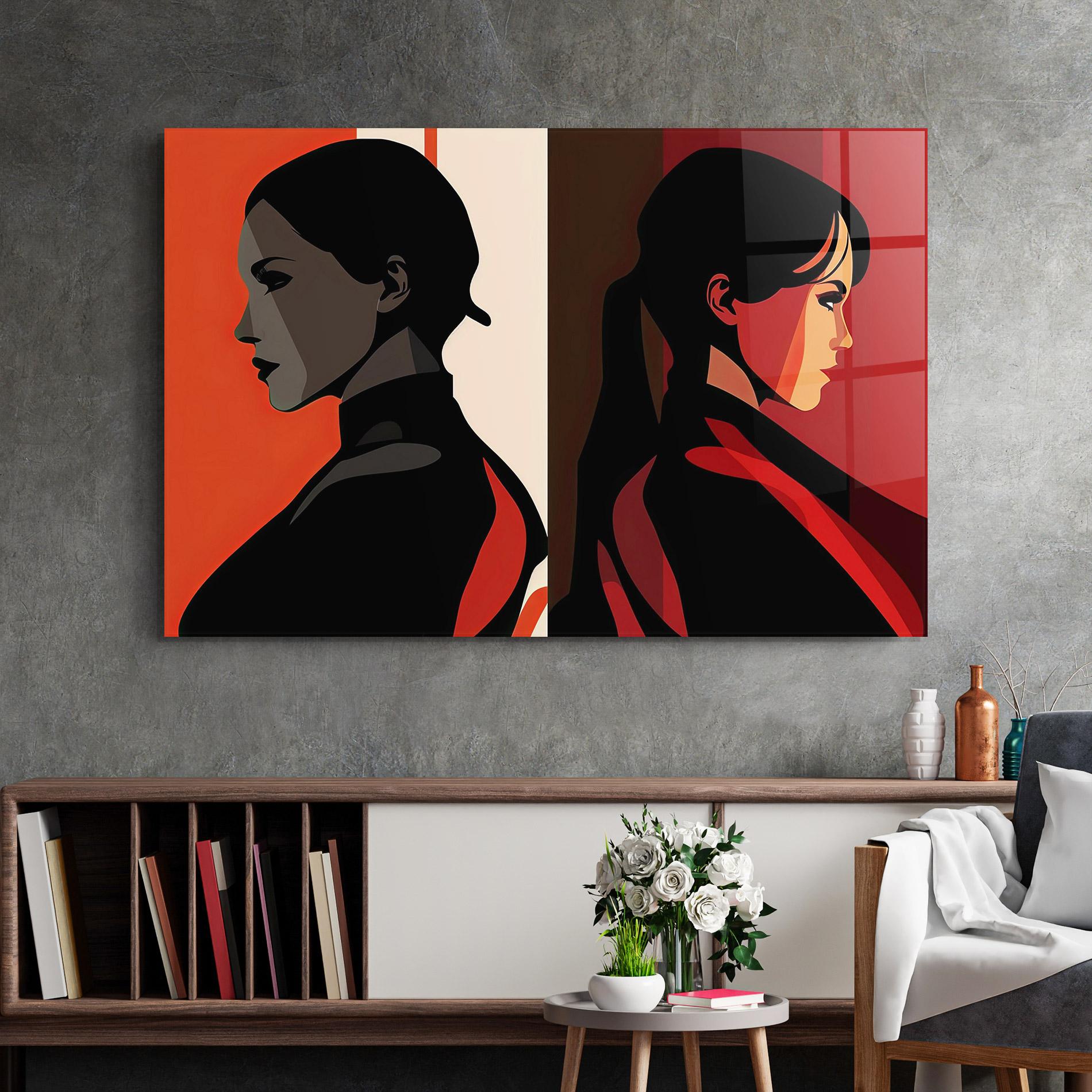 Üvegkép Graphical Portrait mockup 2