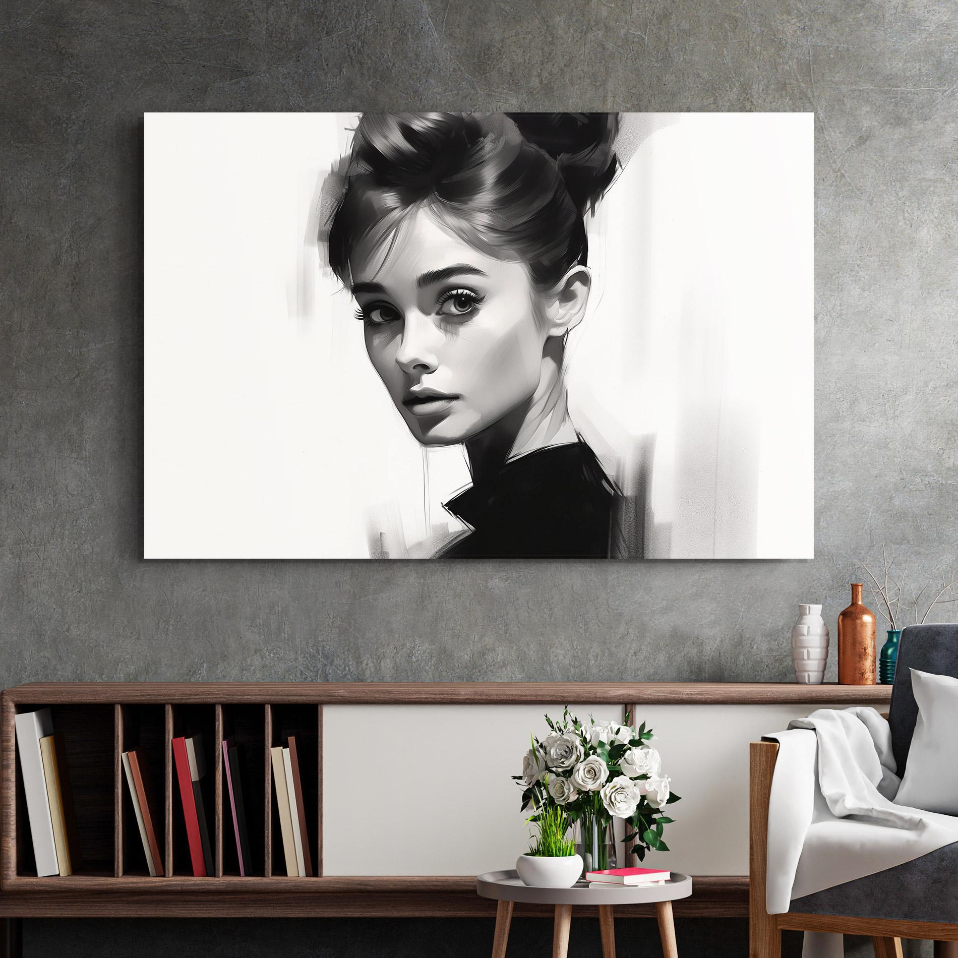 Üvegkép Hepburn Portrait mockup 2