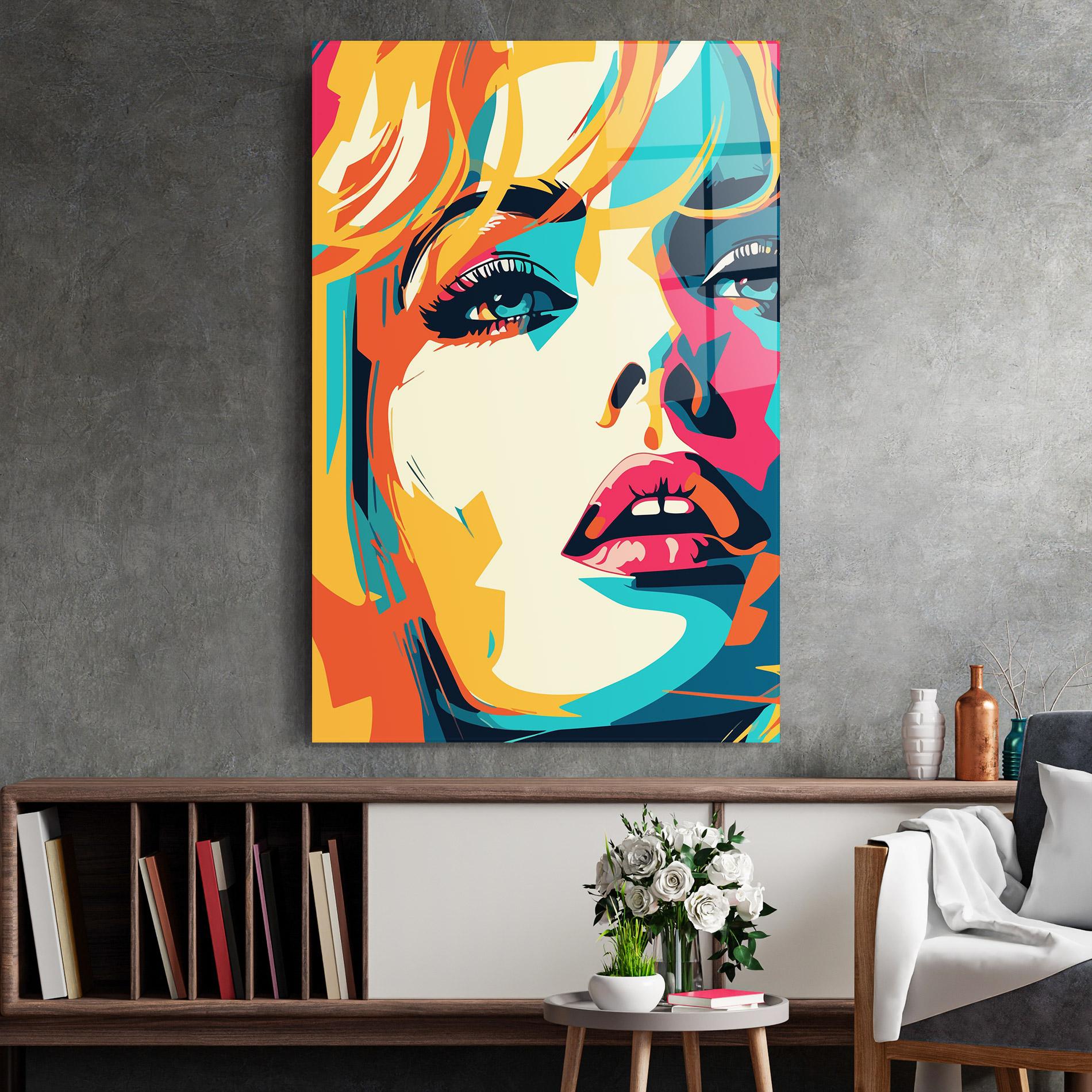 Üvegkép Blonde Girl Portrait mockup 2