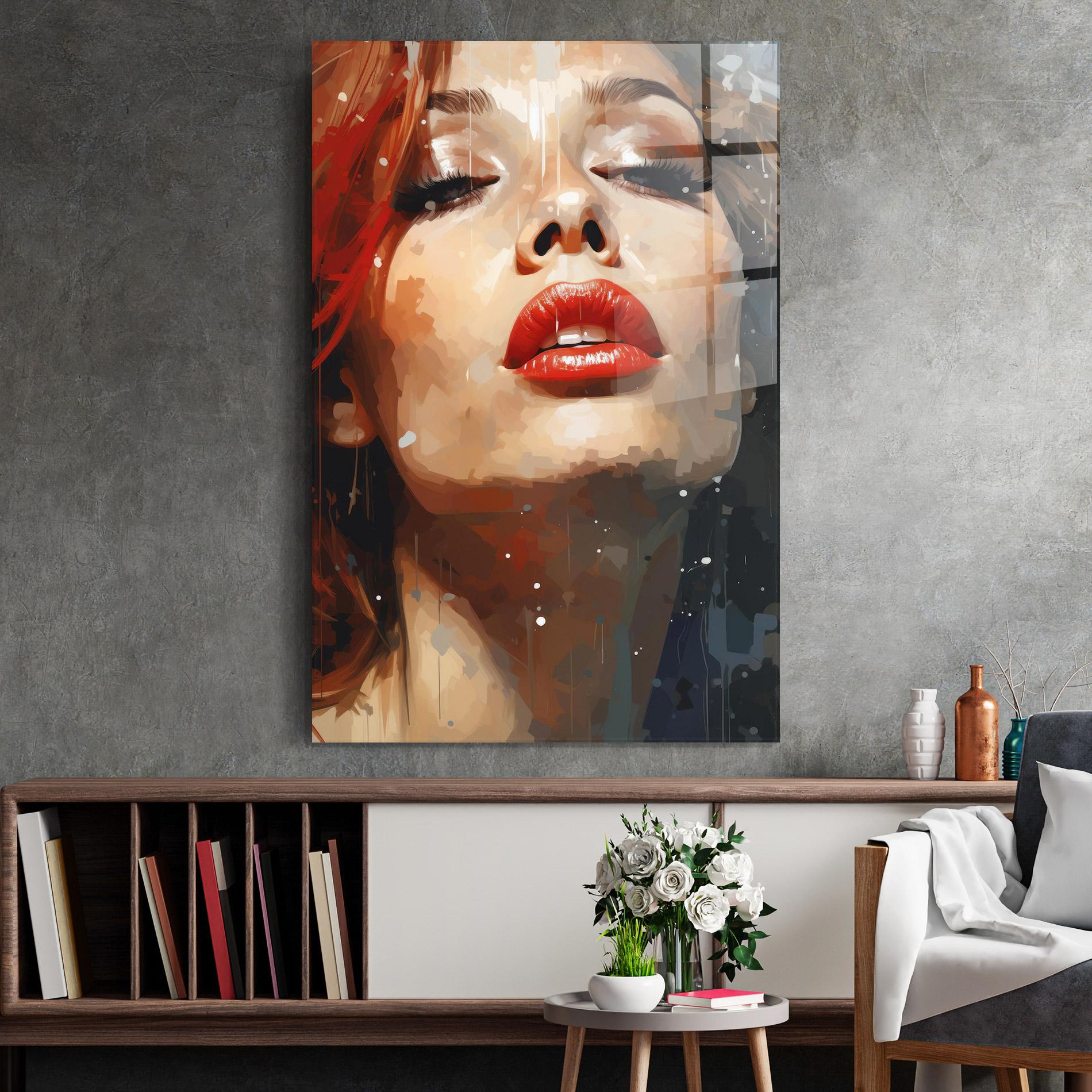 Üvegkép Close Up Look Portrait mockup 2