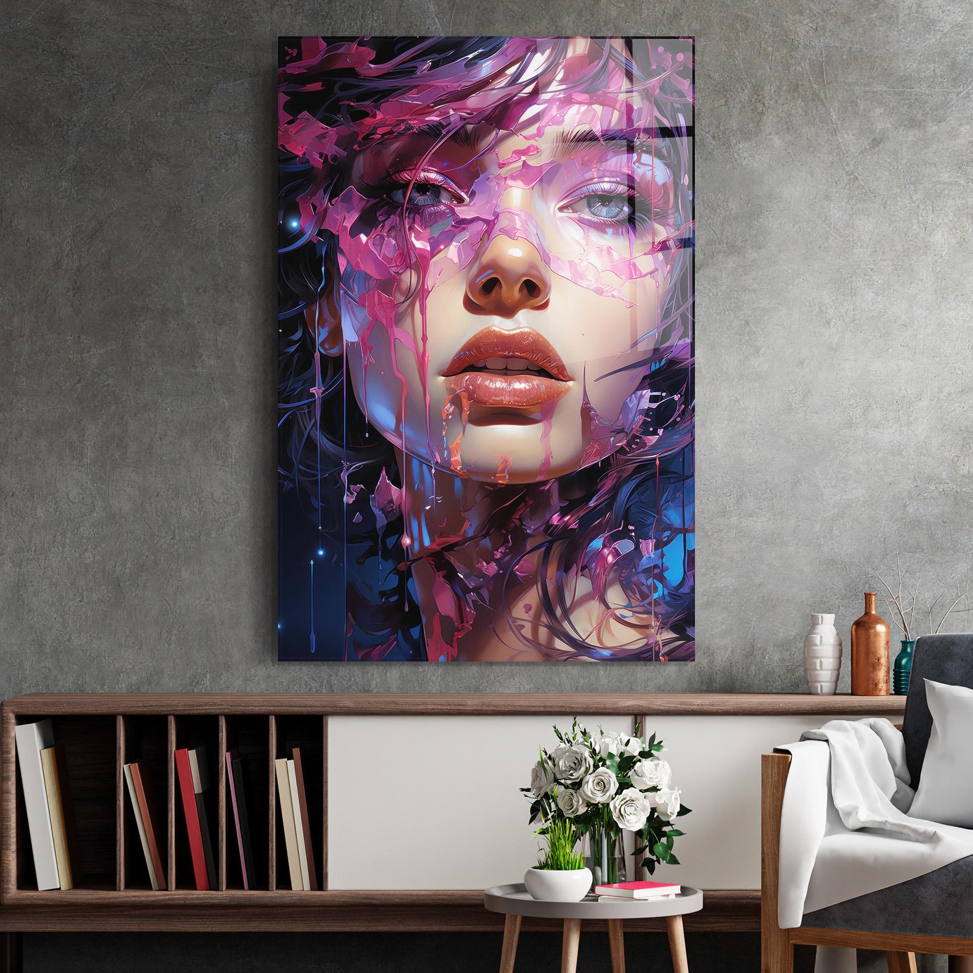 Üvegkép Cute Purple Girl mockup 2