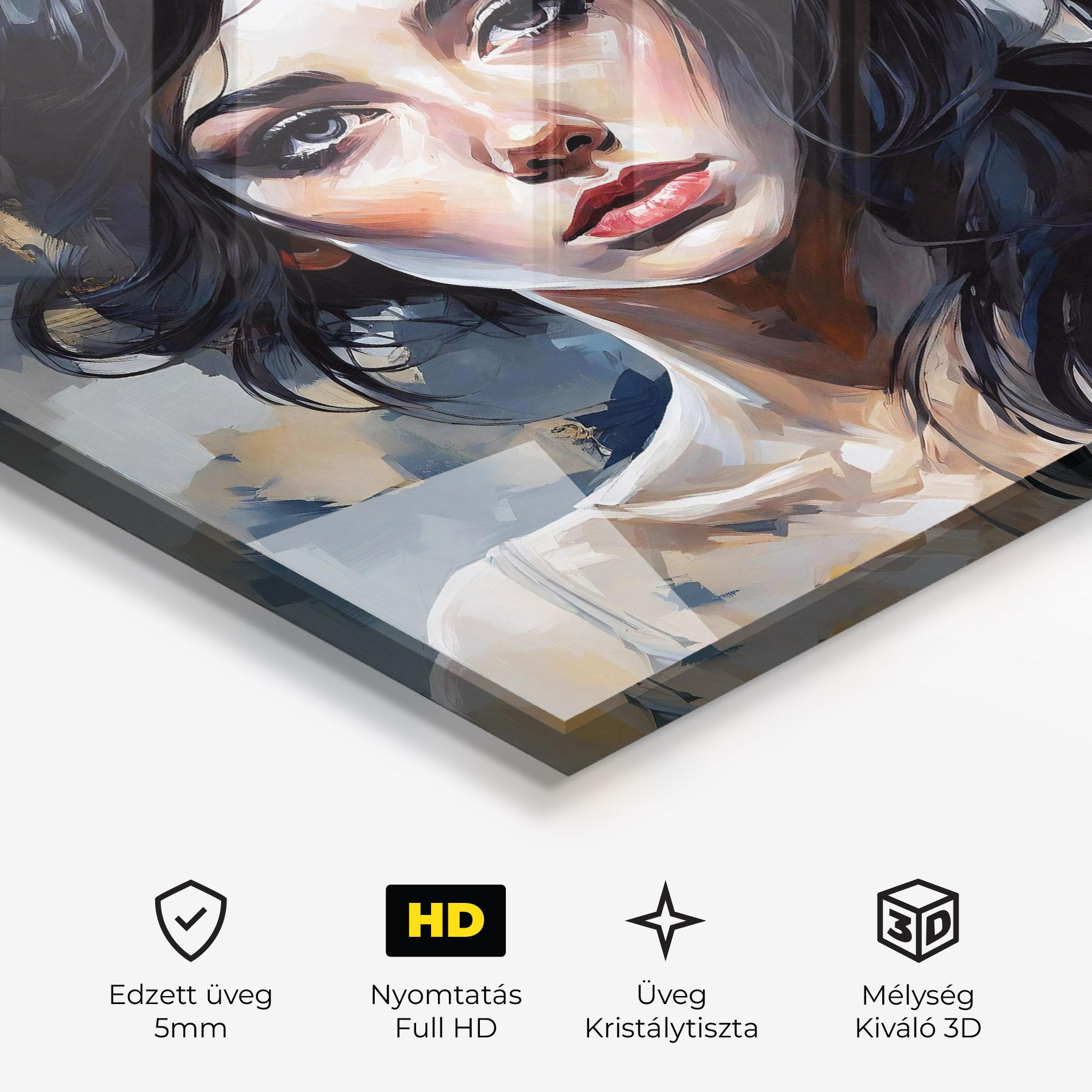 Long Black Hair Portrait mockup 3