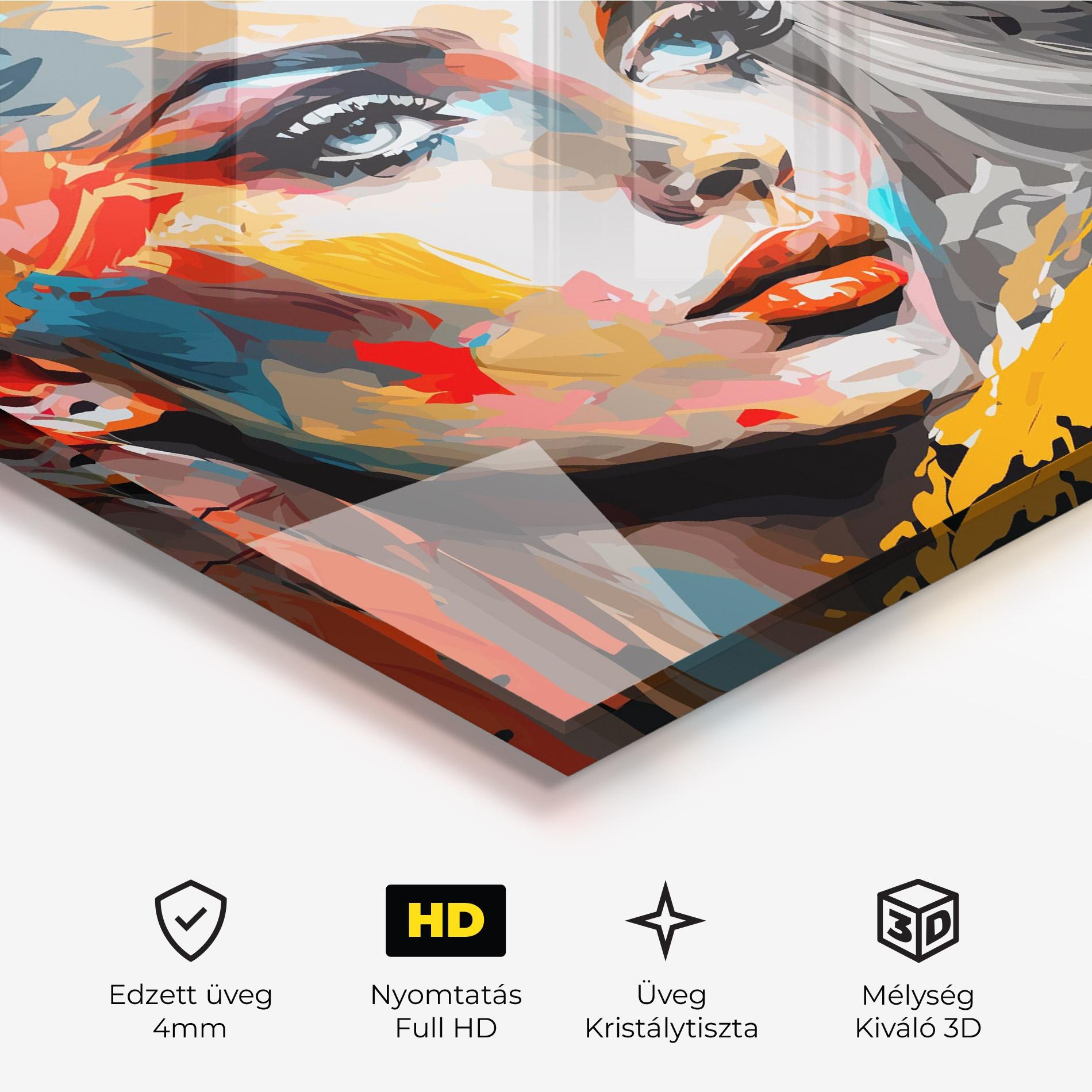 Üvegkép Blue Eye Face mockup 3