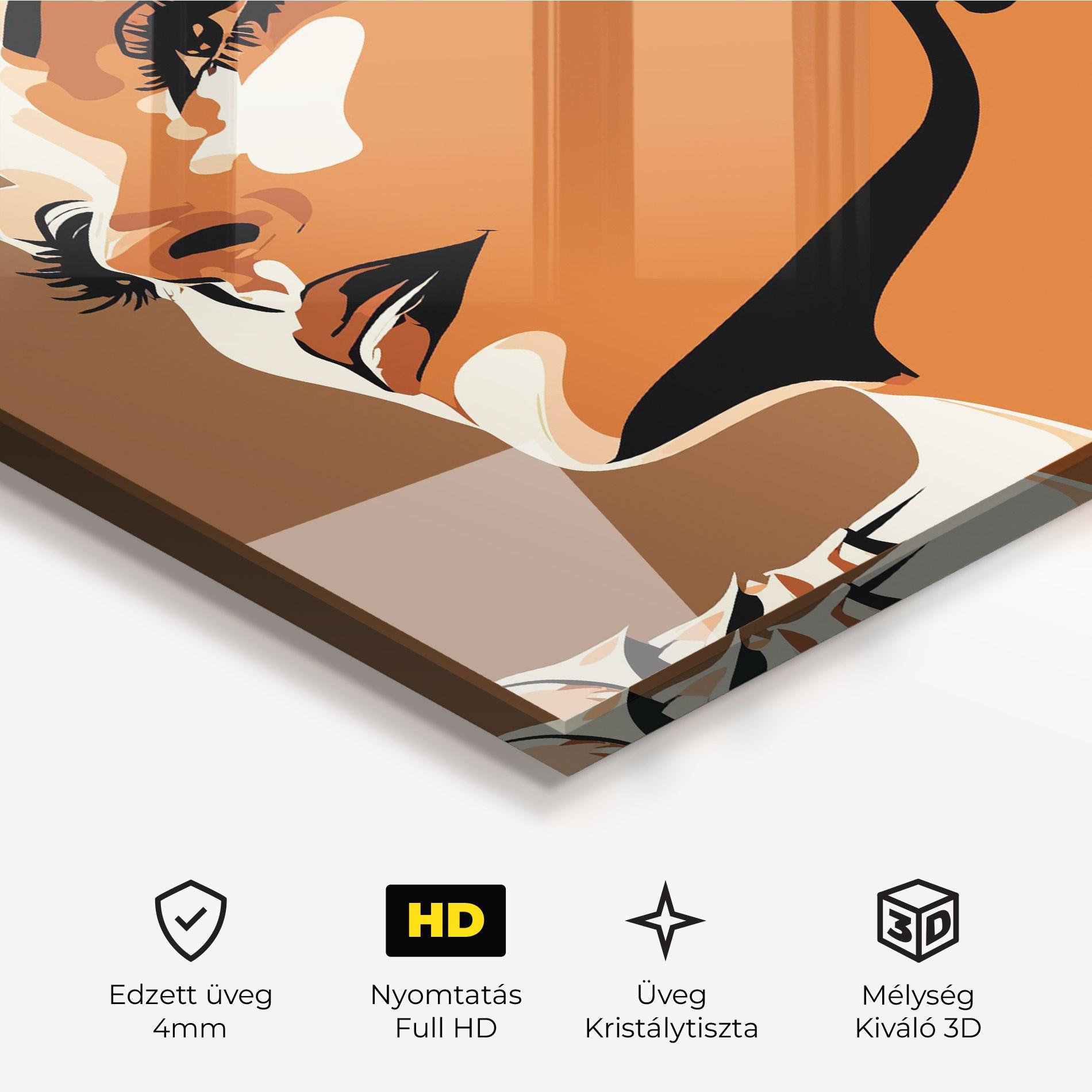 Üvegkép Brown Portrait Lady mockup 3