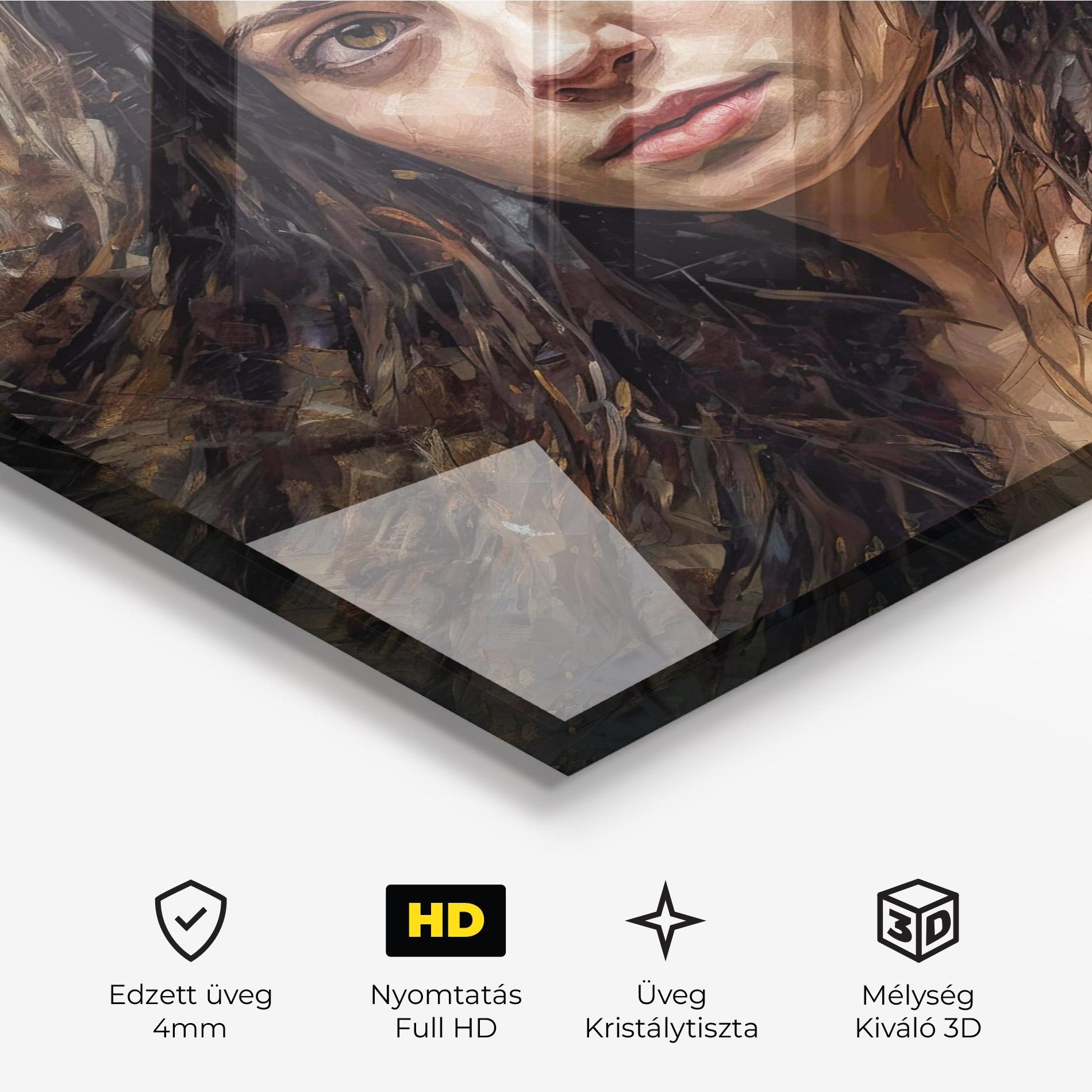 Üvegkép Darkhaired Woman Portrait mockup 3