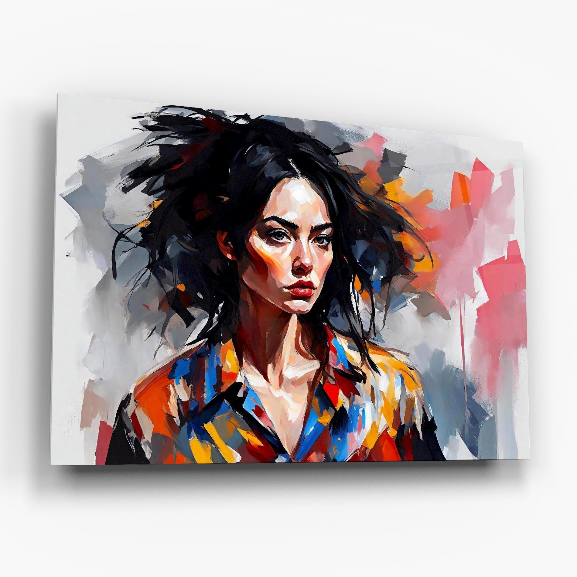 Üvegkép Artistic Oil Woman mockup 6