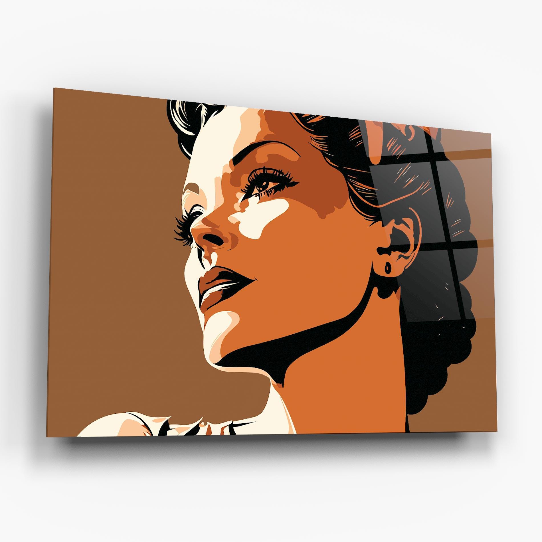 Üvegkép Brown Portrait Lady mockup 6