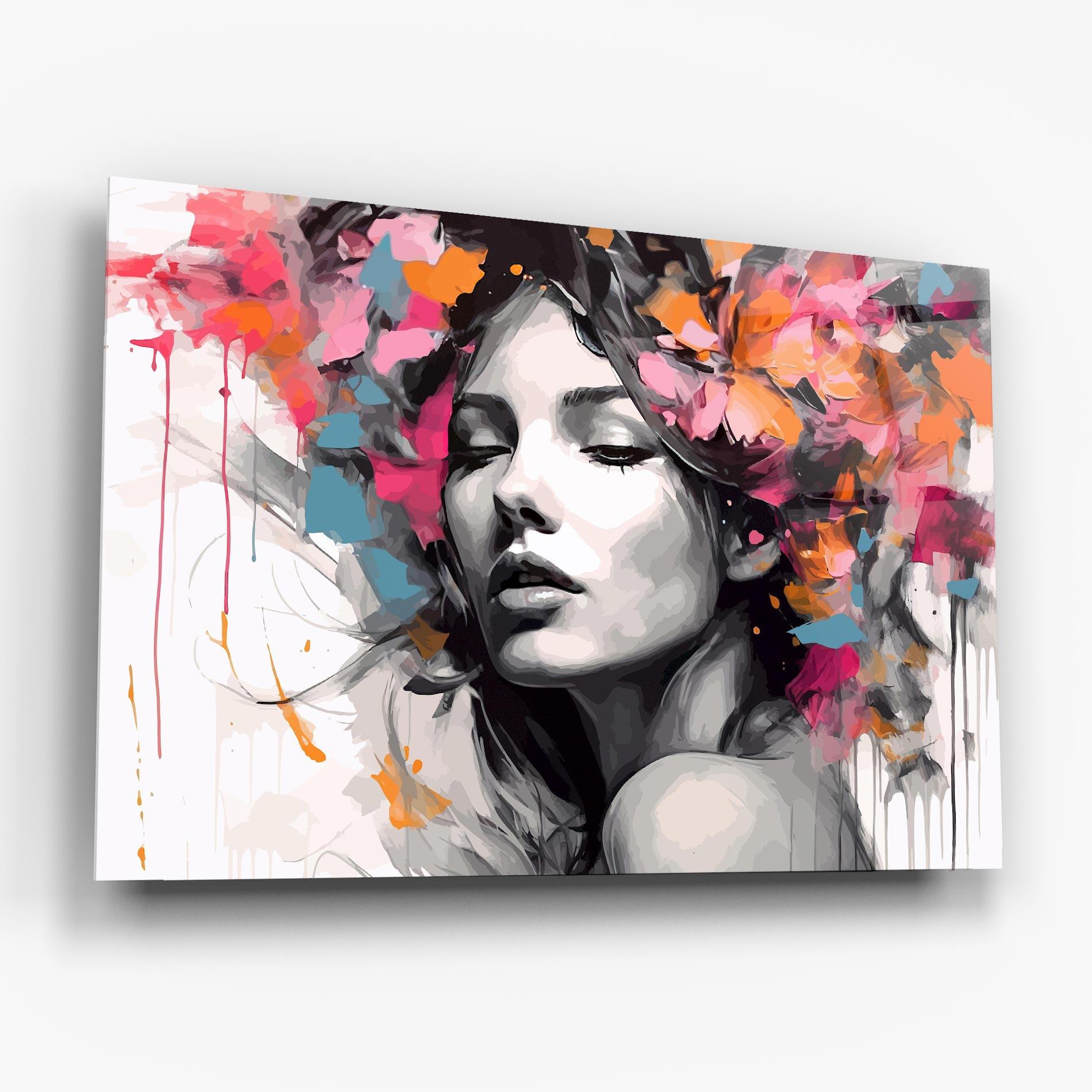 Üvegkép Colorful Flower Portrait mockup 6