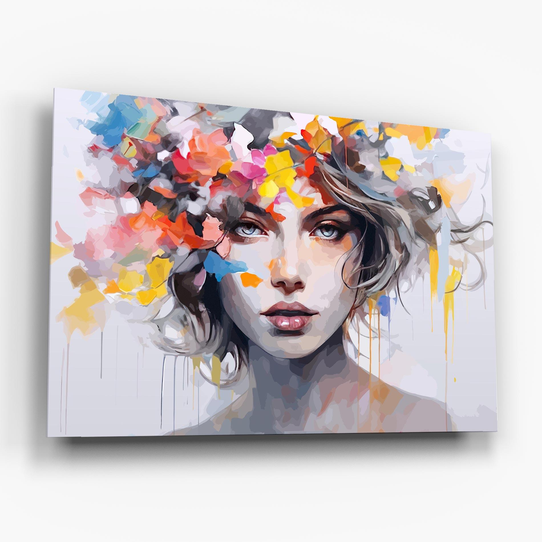 Üvegkép Colorful Hair Portrait mockup 6