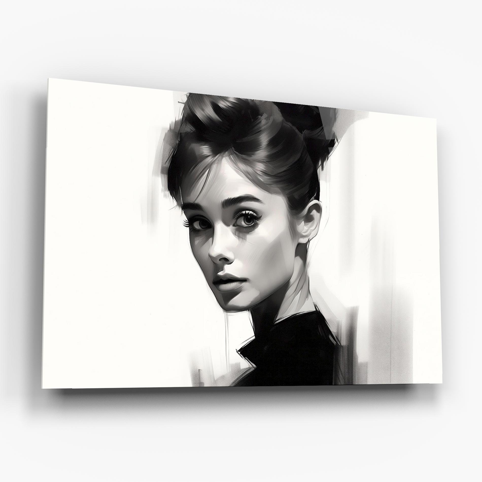 Üvegkép Hepburn Portrait mockup 6