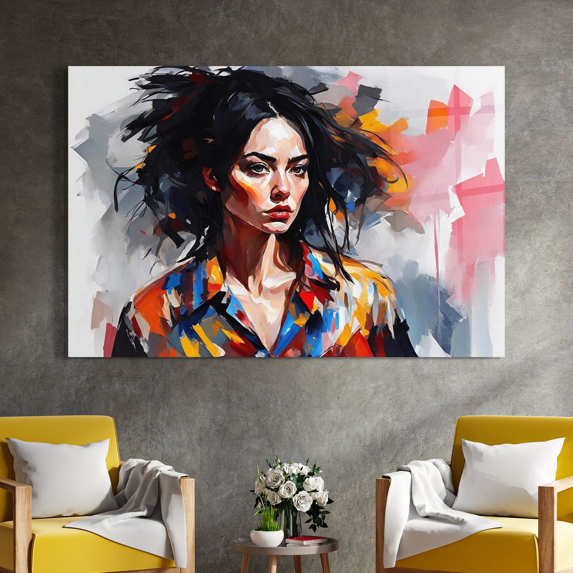 Artistic Oil Woman mockup 4