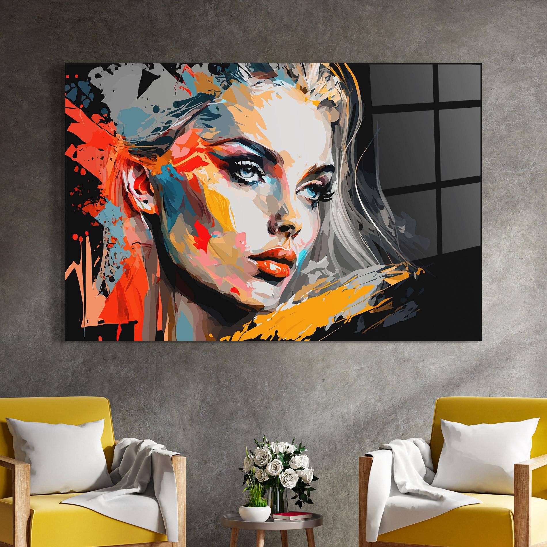 Üvegkép Blue Eye Face mockup 4