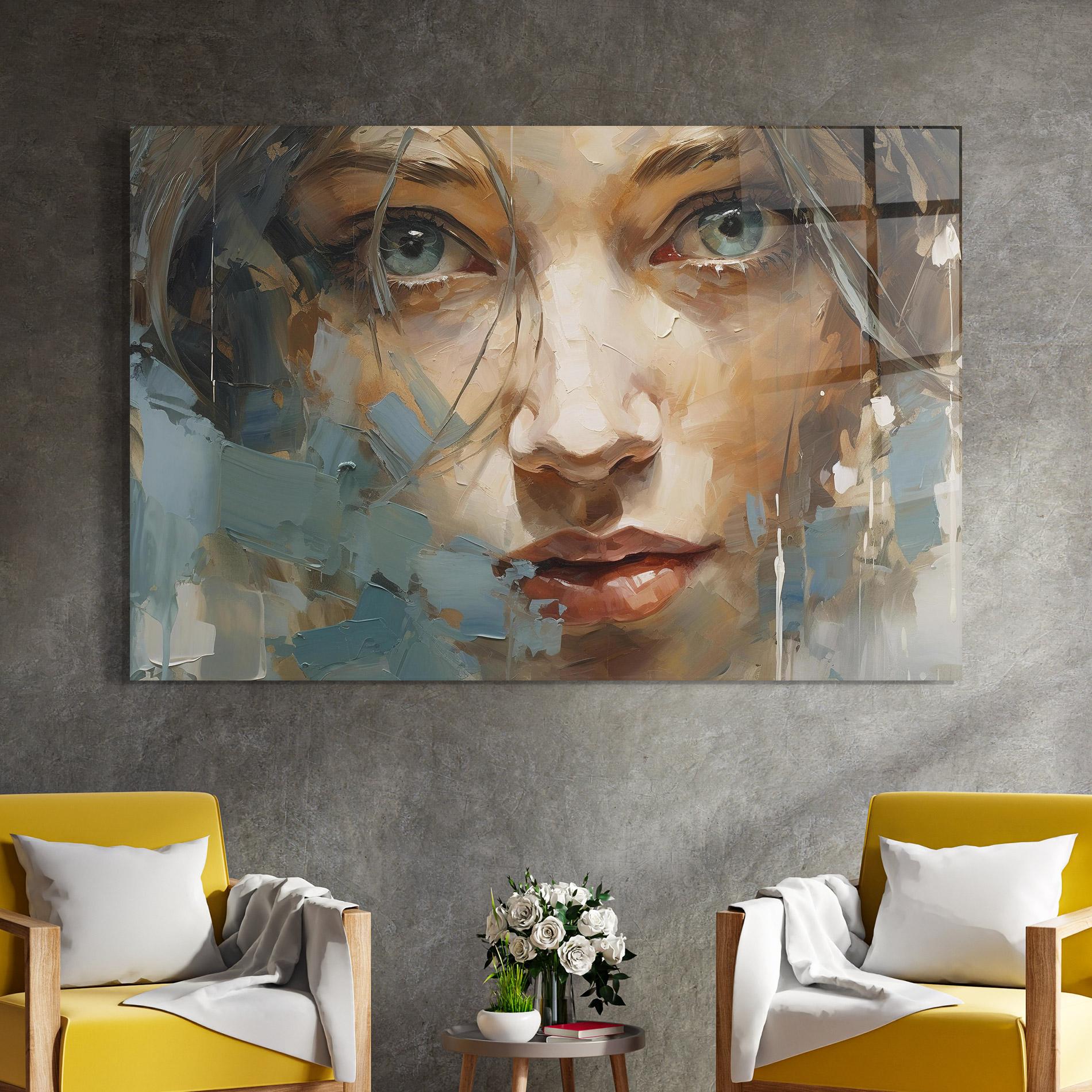 Üvegkép Expressive Portrait mockup 4