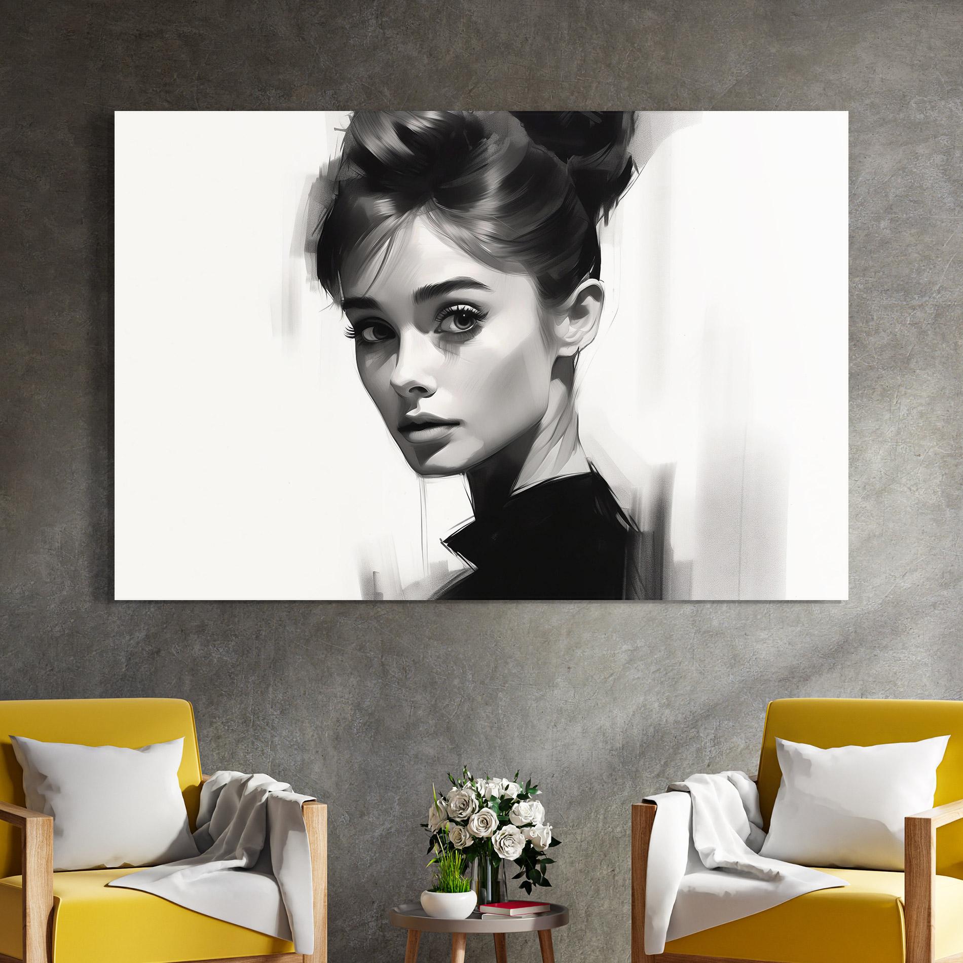Üvegkép Hepburn Portrait mockup 4