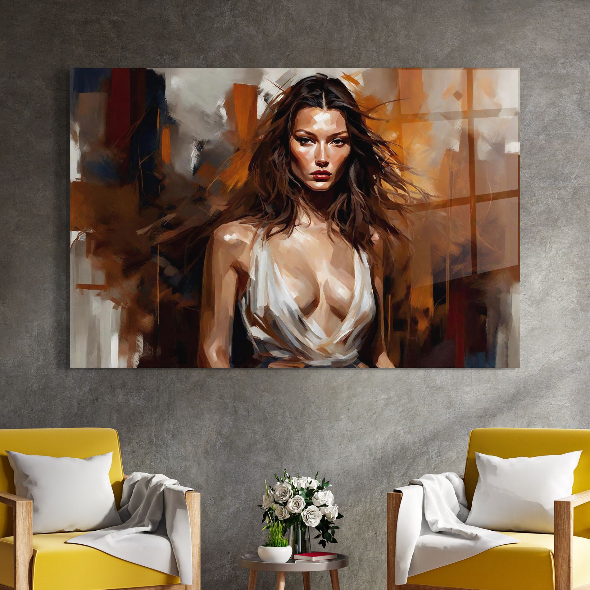 Long Brown Hair Woman mockup 4