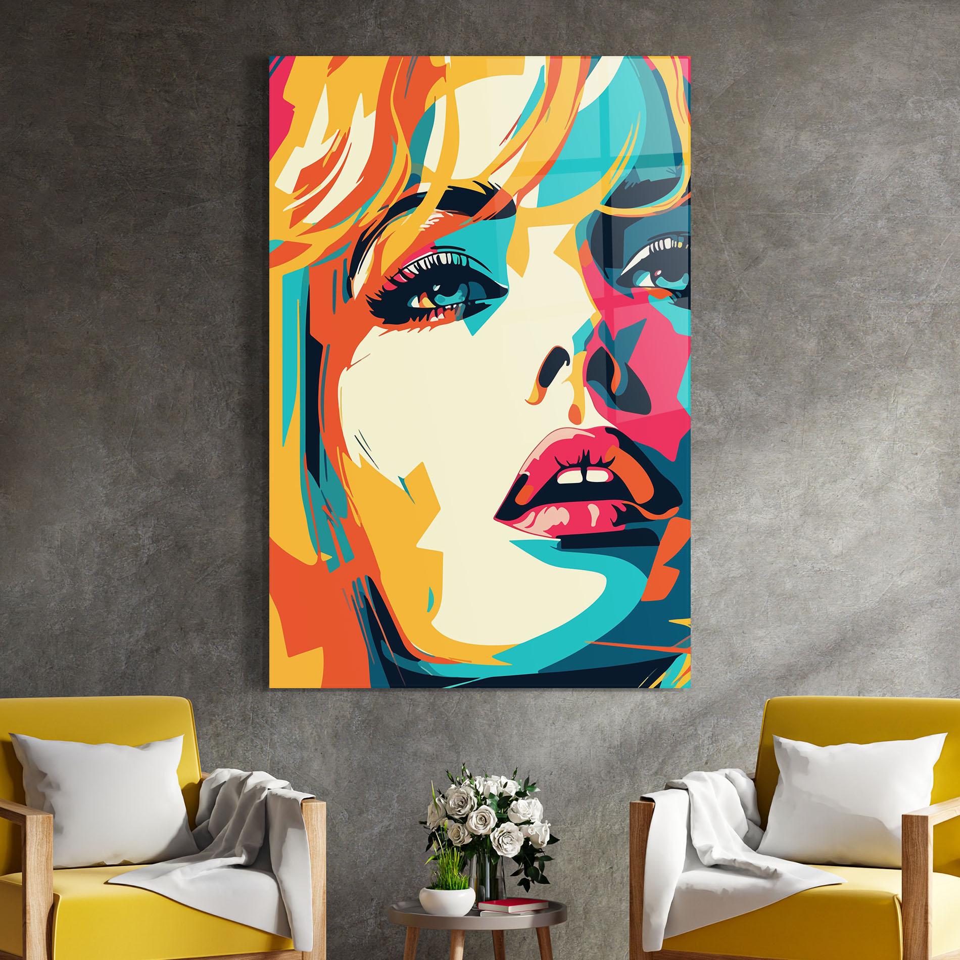 Üvegkép Blonde Girl Portrait mockup 4