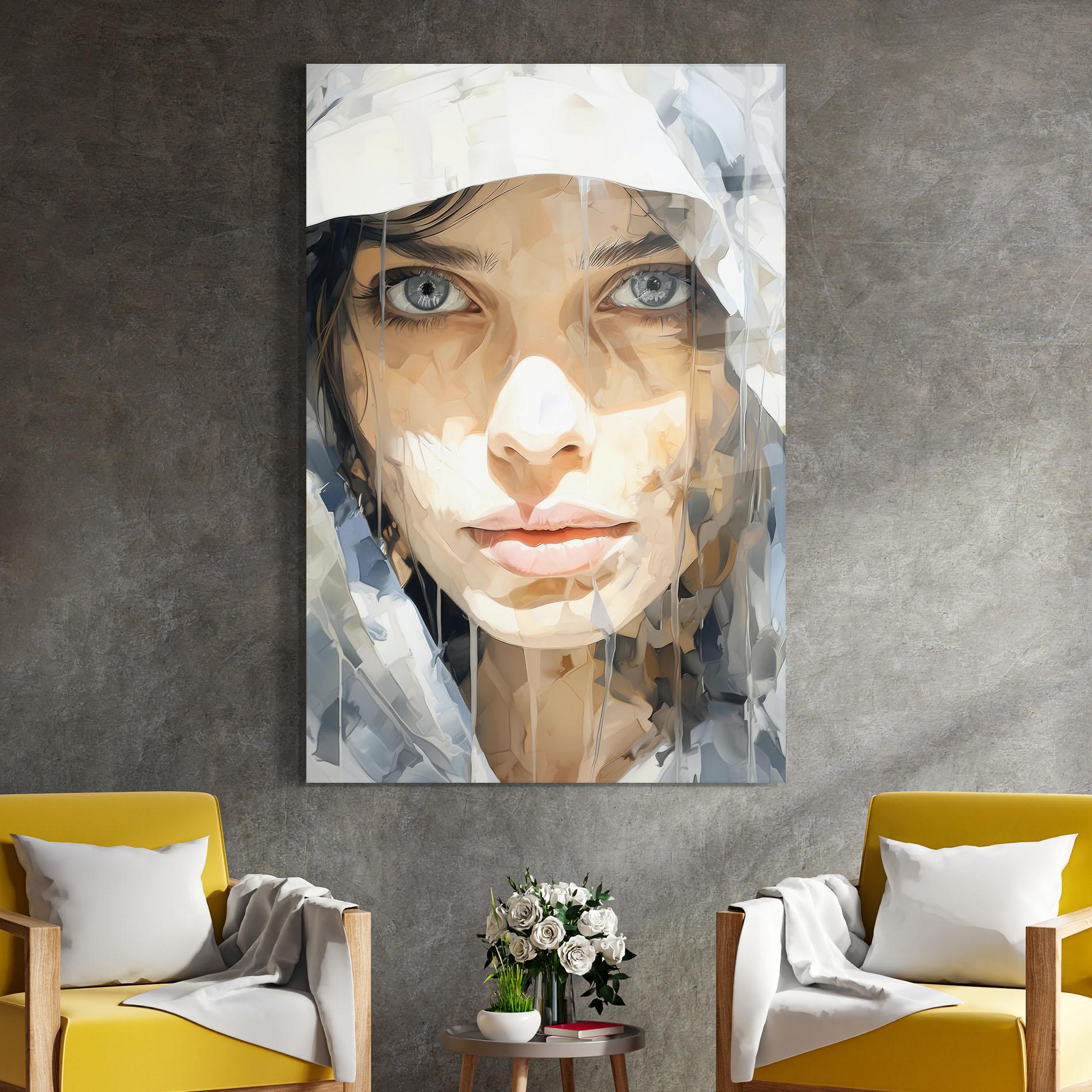 Üvegkép Close Up Portrait mockup 4