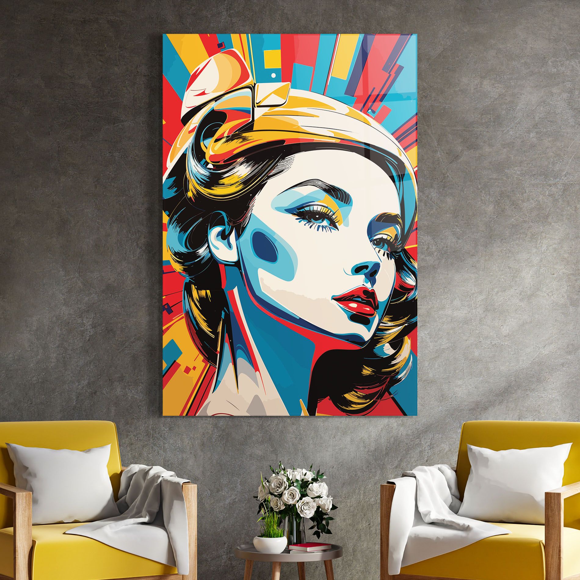 Colorful Portrait Lady mockup 4