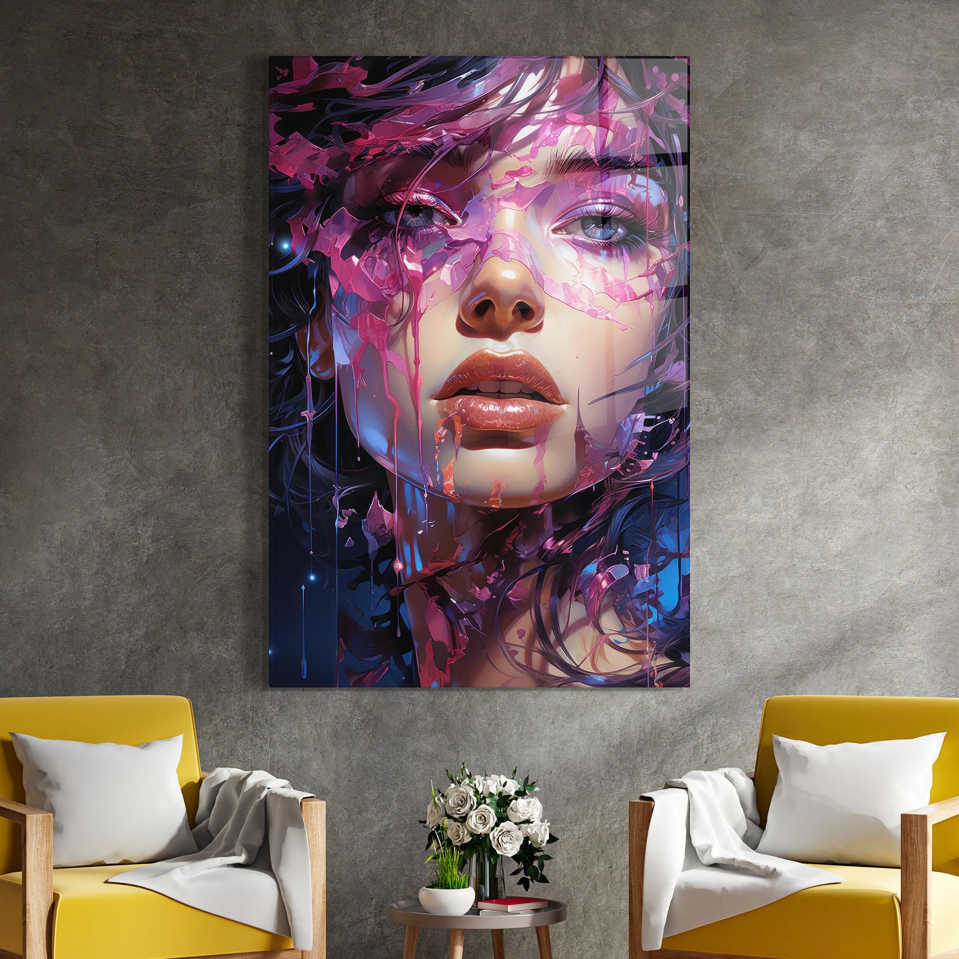 Üvegkép Cute Purple Girl mockup 4