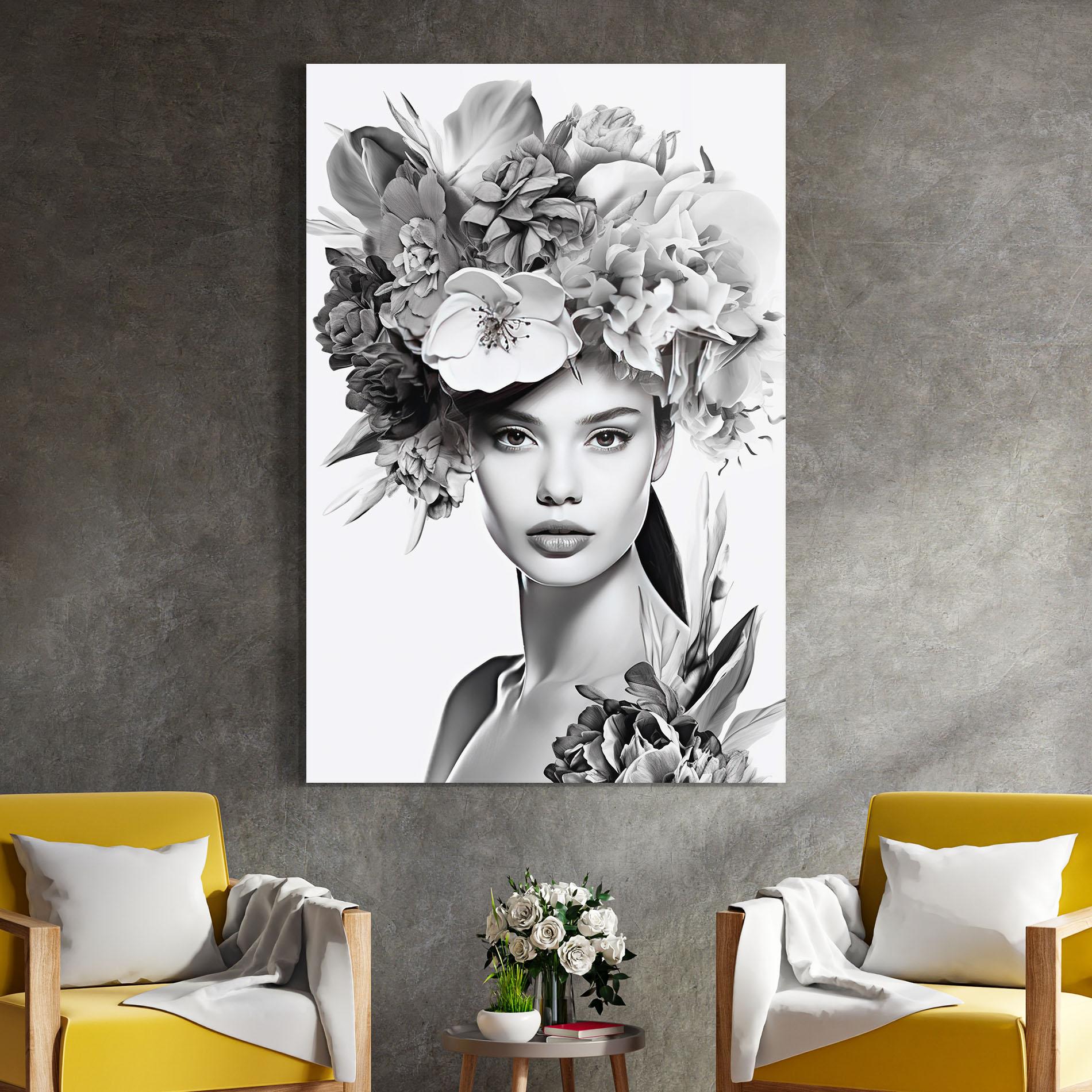 Üvegkép Flower Crown Woman mockup 4