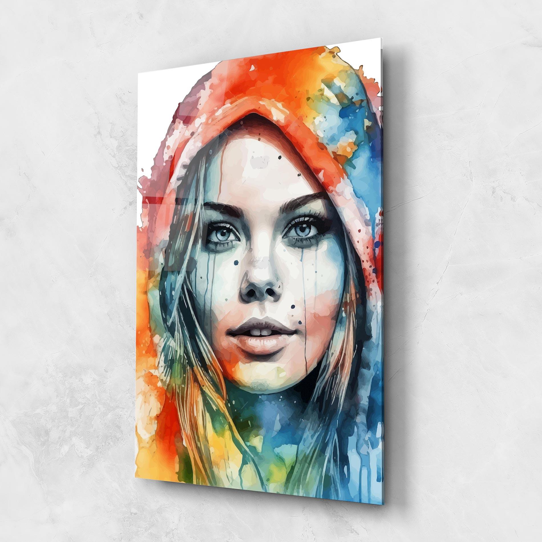 Üvegkép Colorful Portrait Art mockup 1