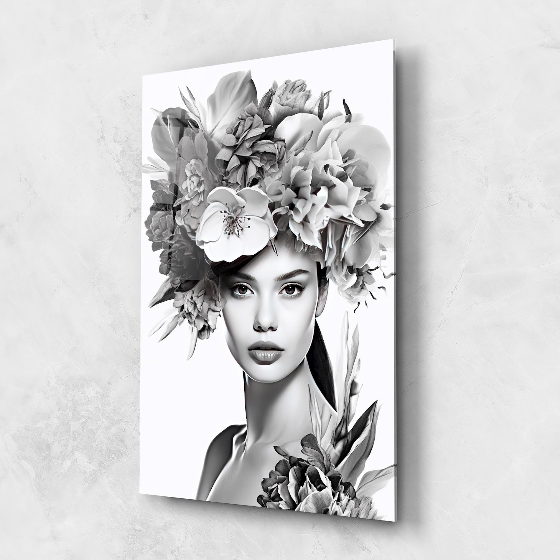 Üvegkép Flower Crown Woman mockup 1