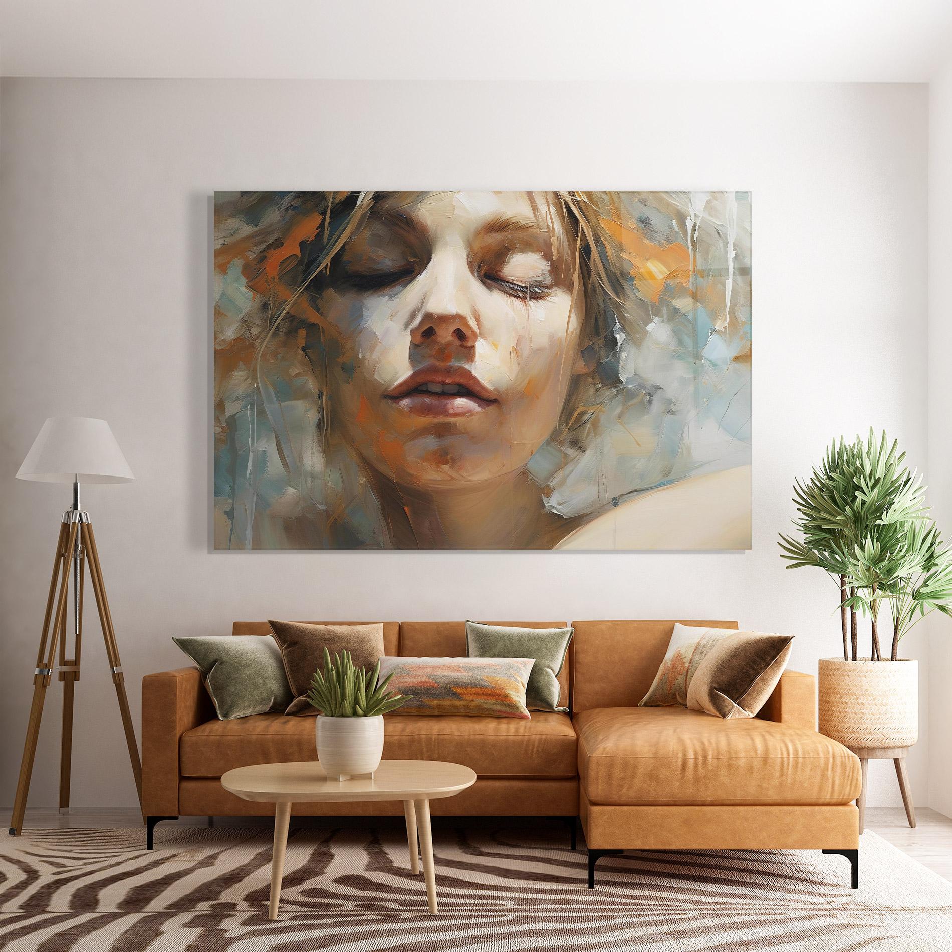 Üvegkép Emotive Brushstrokes mockup 7