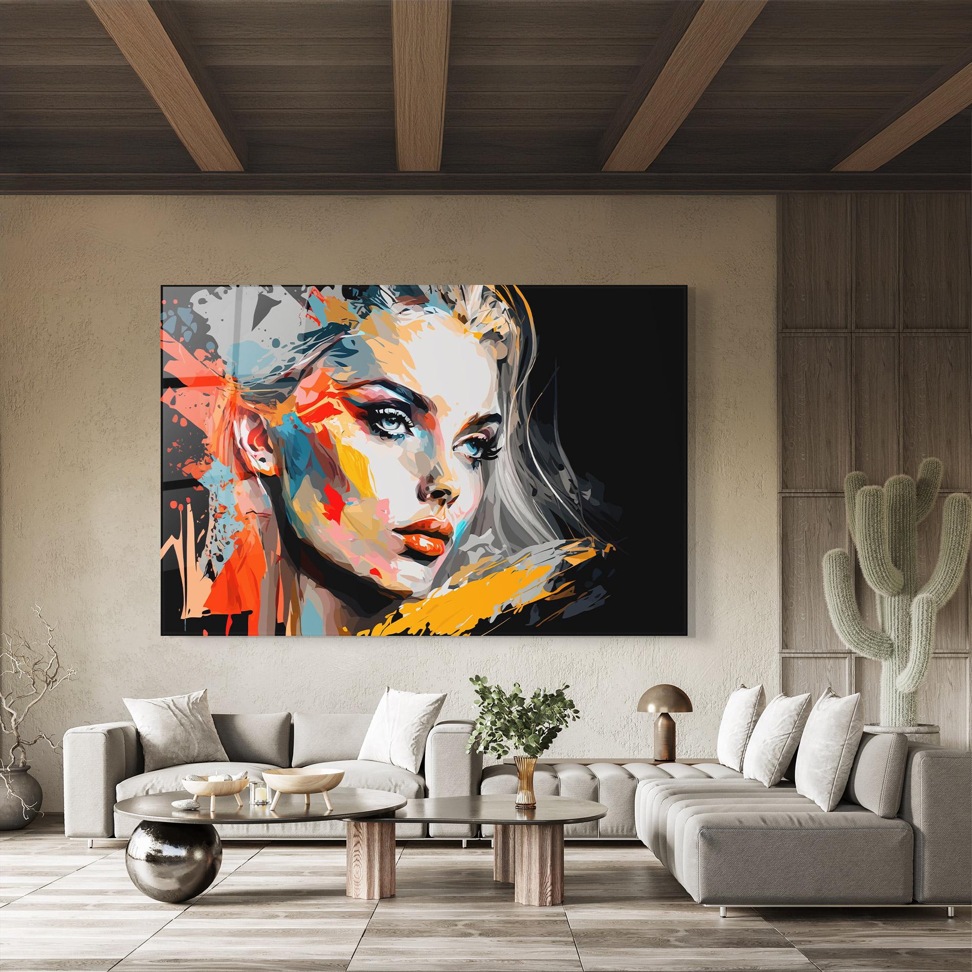 Üvegkép Blue Eye Face mockup 8