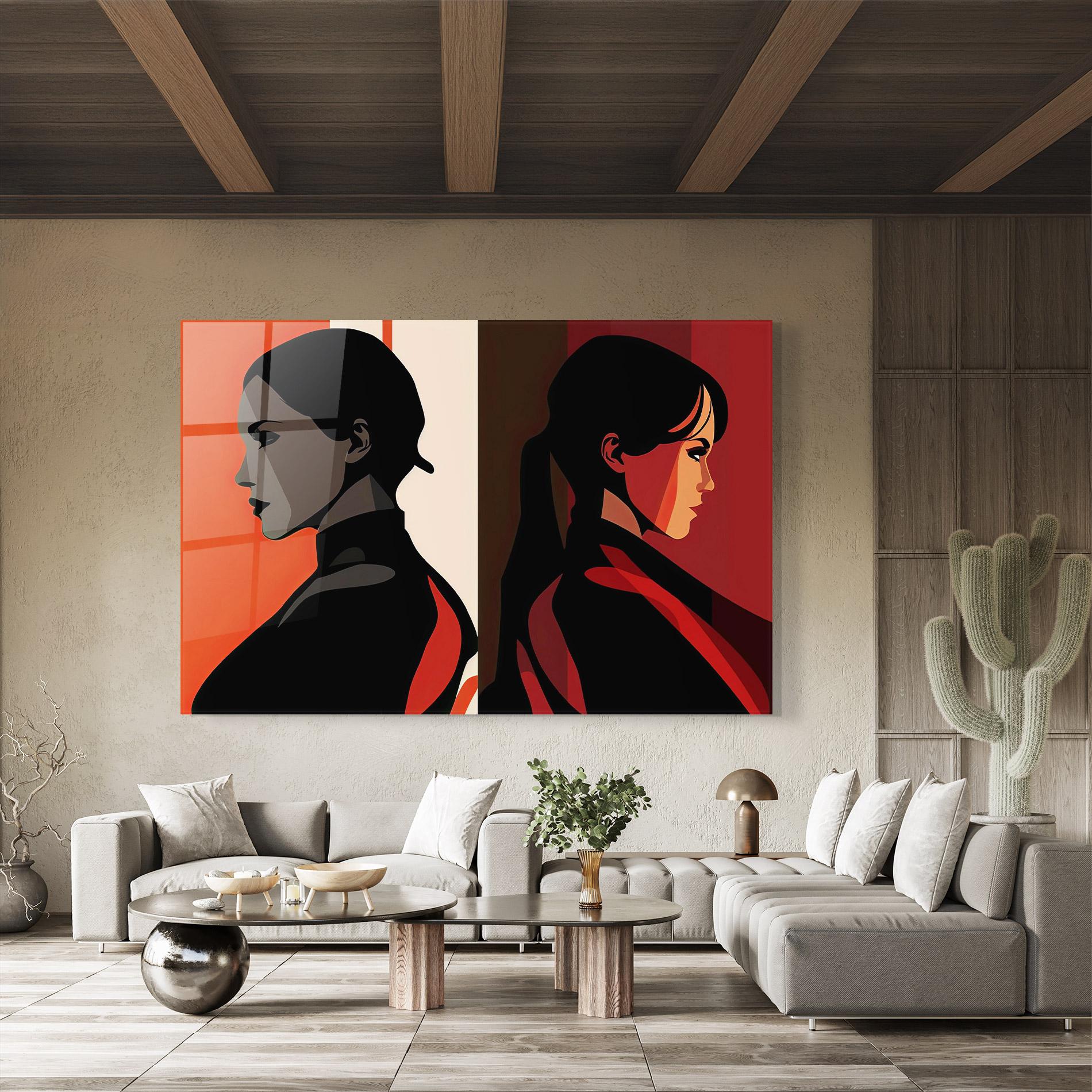 Üvegkép Graphical Portrait mockup 8