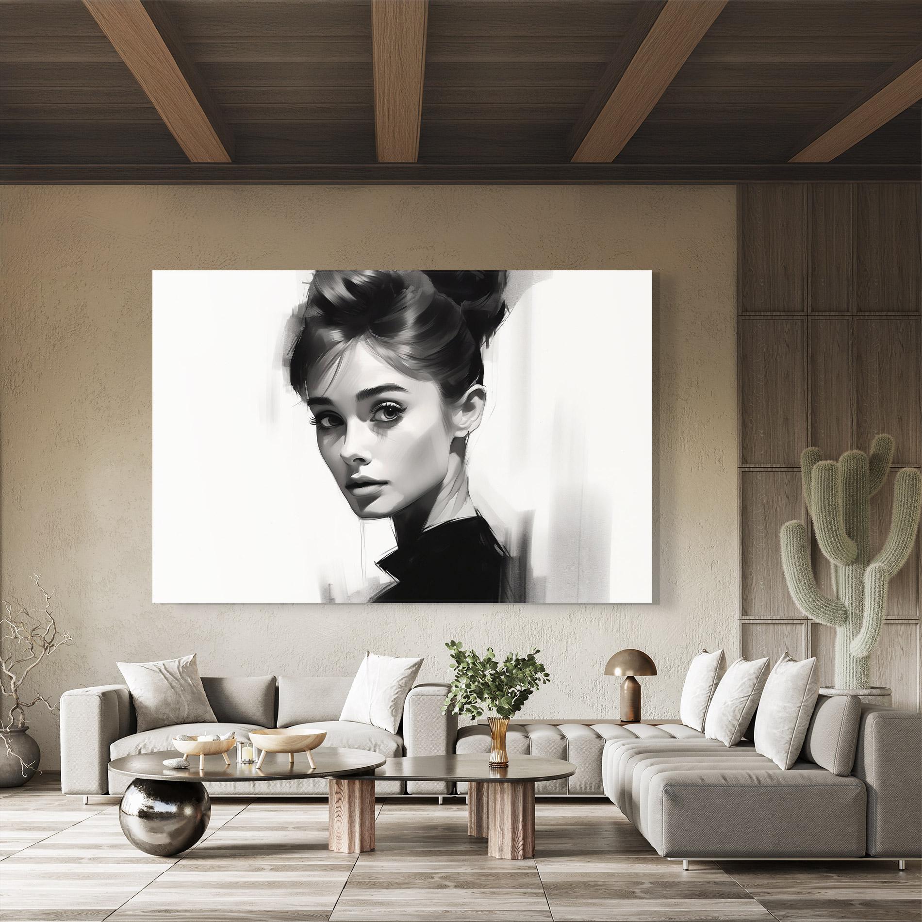 Üvegkép Hepburn Portrait mockup 8