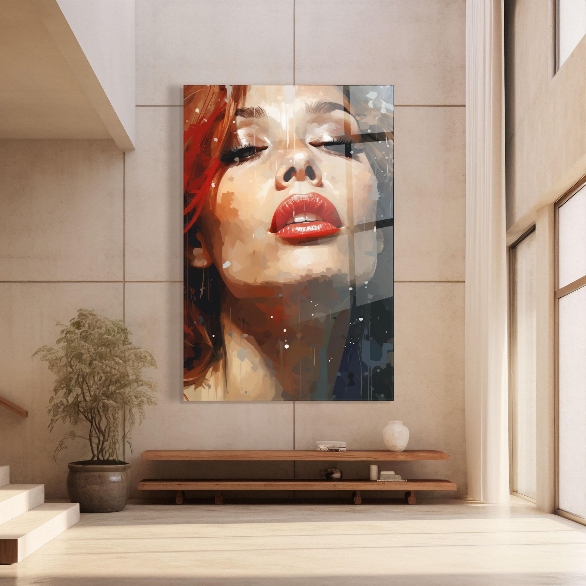 Üvegkép Close Up Look Portrait mockup 8