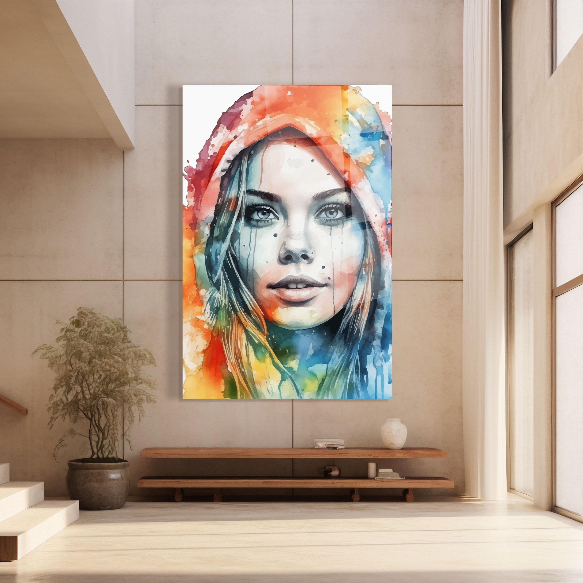 Üvegkép Colorful Portrait Art mockup 8