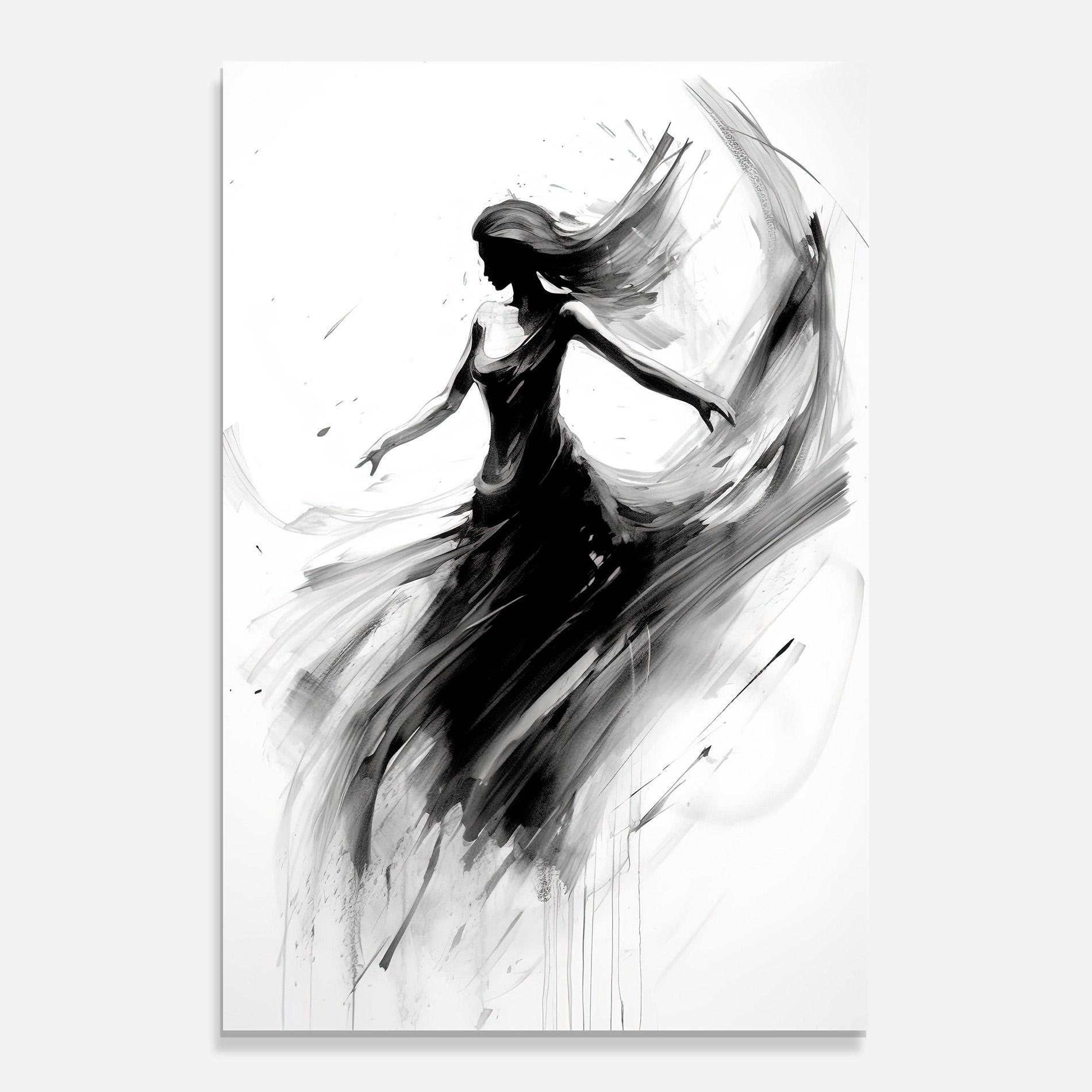 Üvegkép Dancing Woman Drawn mockup 0