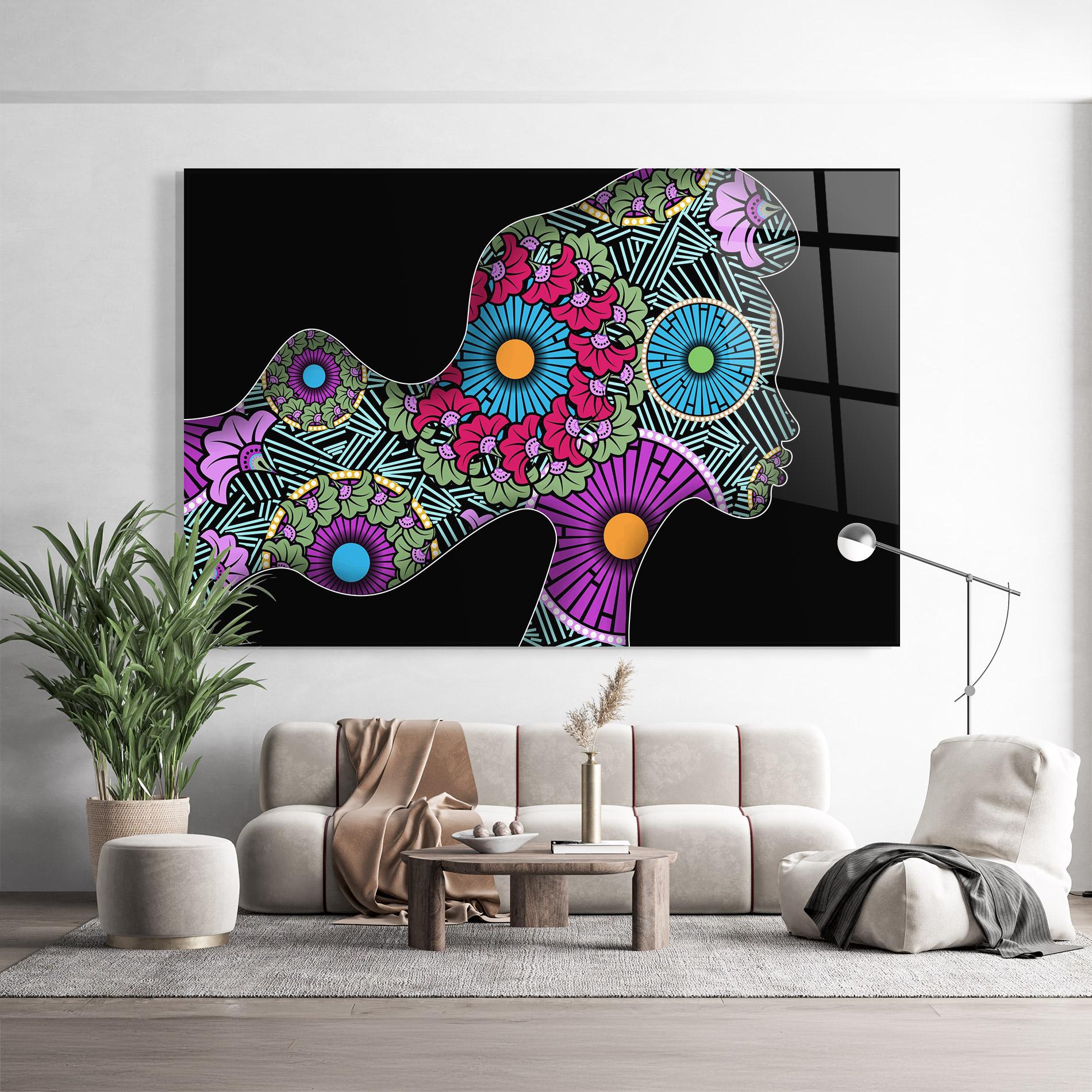 Üvegkép Colorful Shilouette mockup 9