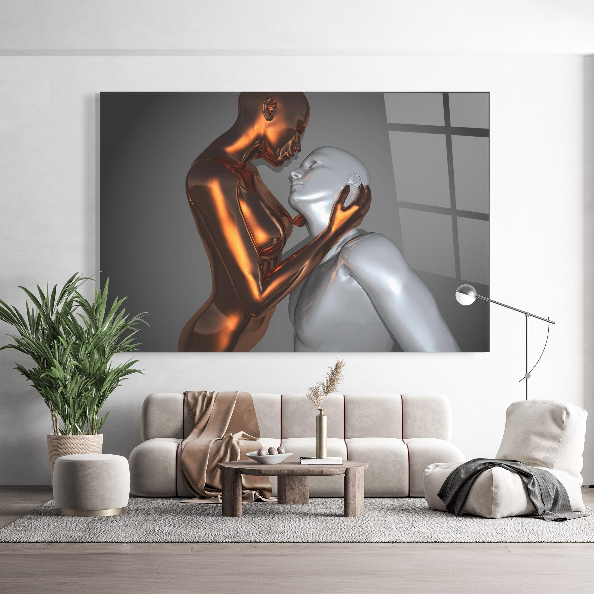 Üvegkép Gold Silver Couple mockup 9
