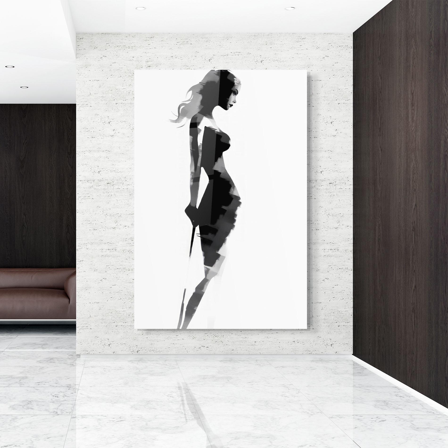 Üvegkép Brush Contour Drawing mockup 9