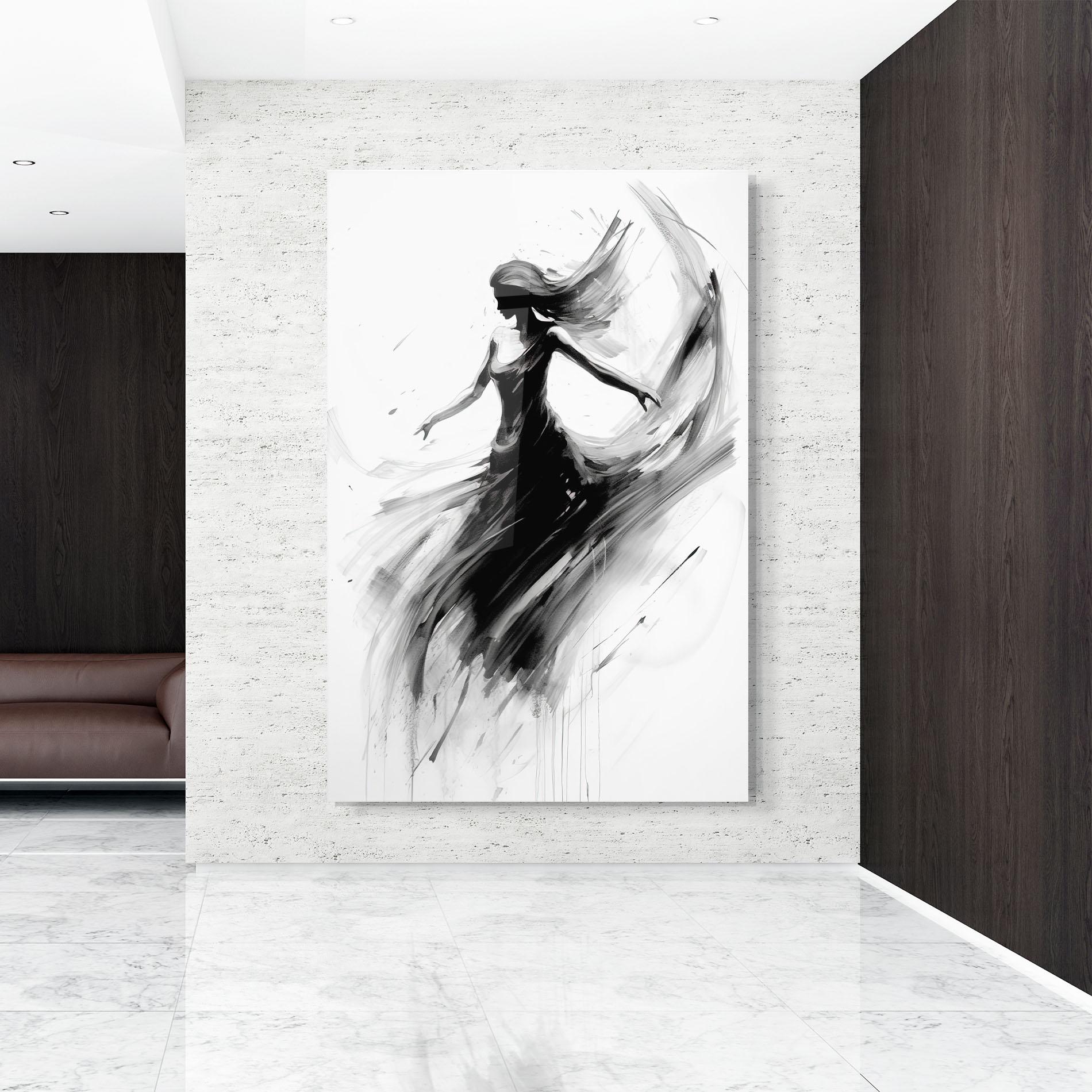 Üvegkép Dancing Woman Drawn mockup 9
