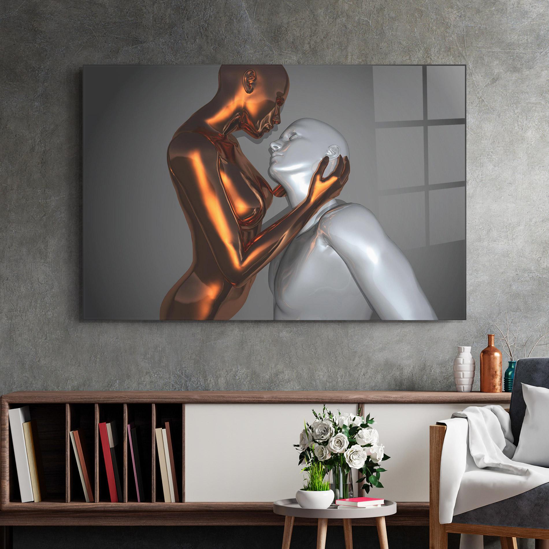Üvegkép Gold Silver Couple mockup 2