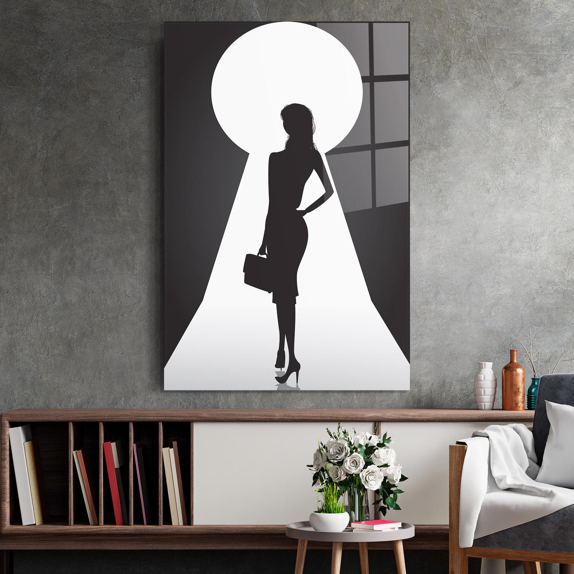 Üvegkép Girl Door mockup 2