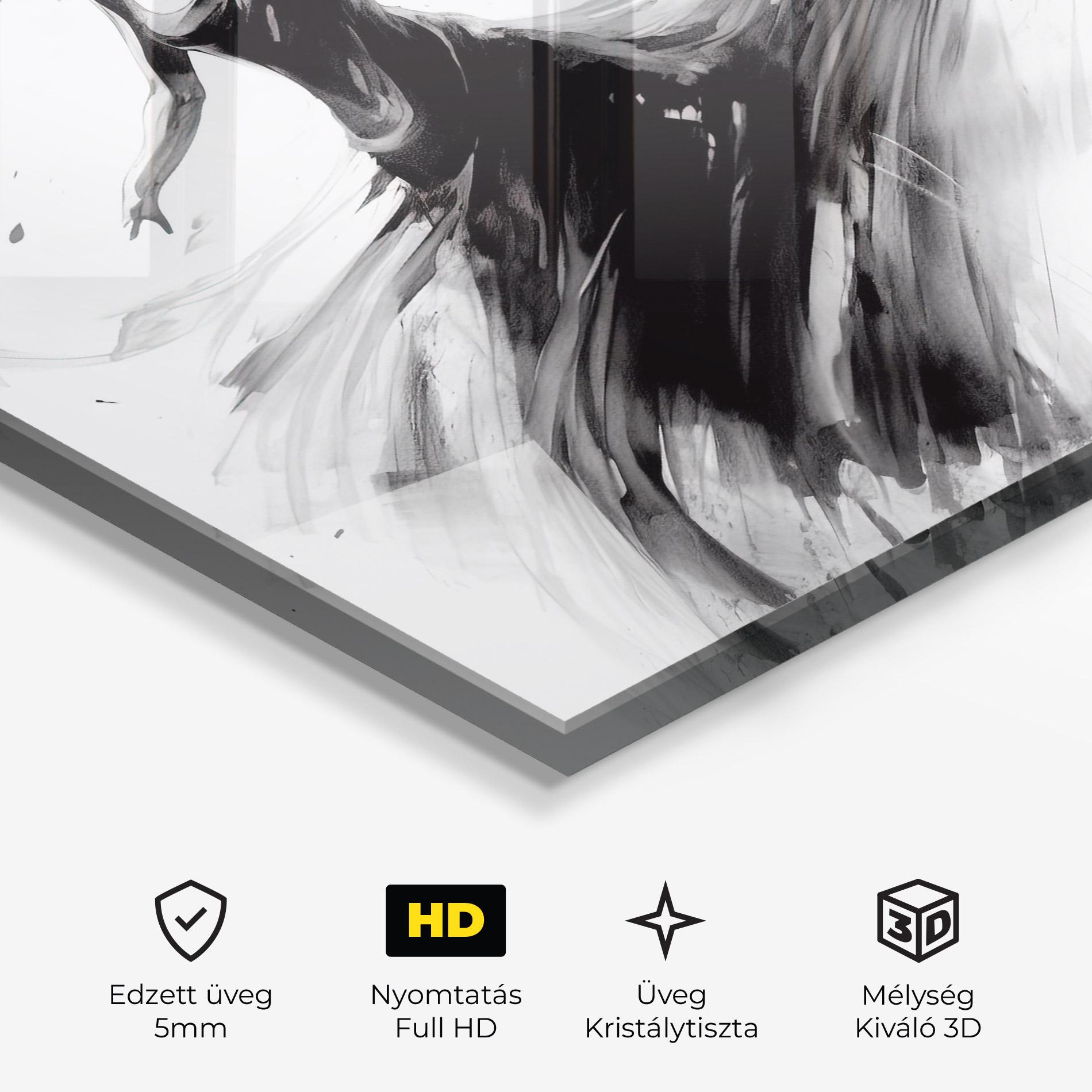 Üvegkép Dancing Woman Drawn mockup 3