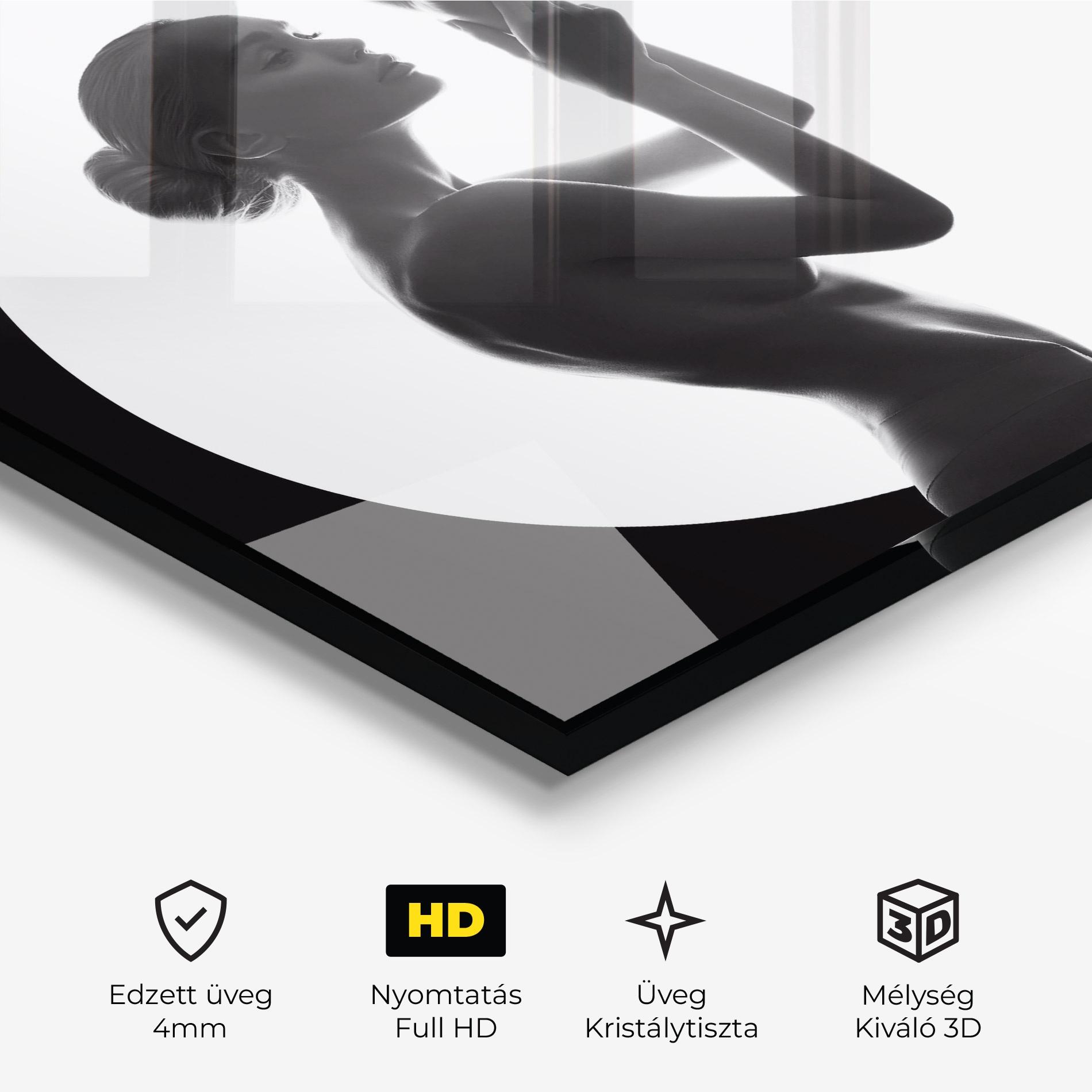 Üvegkép Circle Woman Body mockup 3