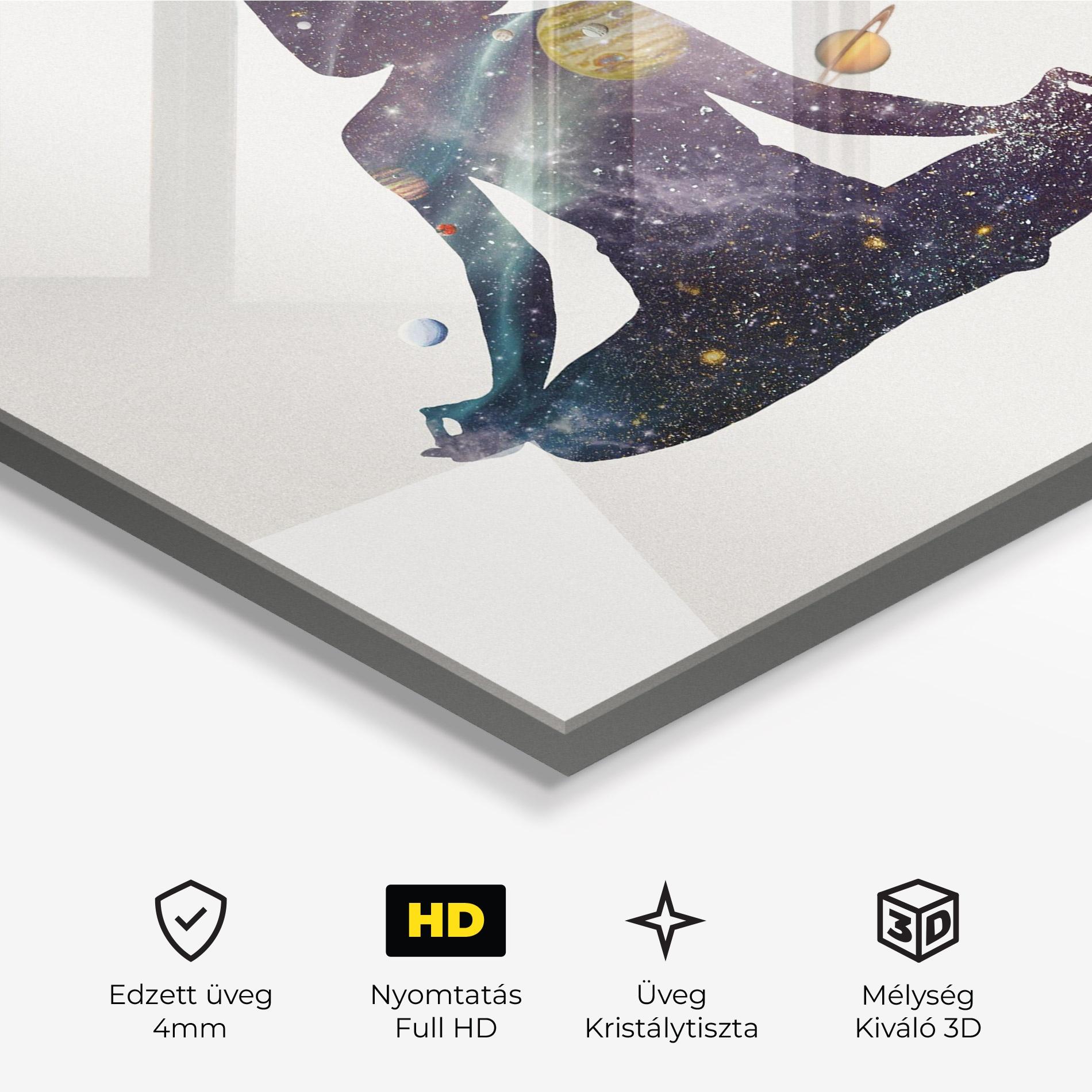 Üvegkép Galaxy Woman Shilouette mockup 3