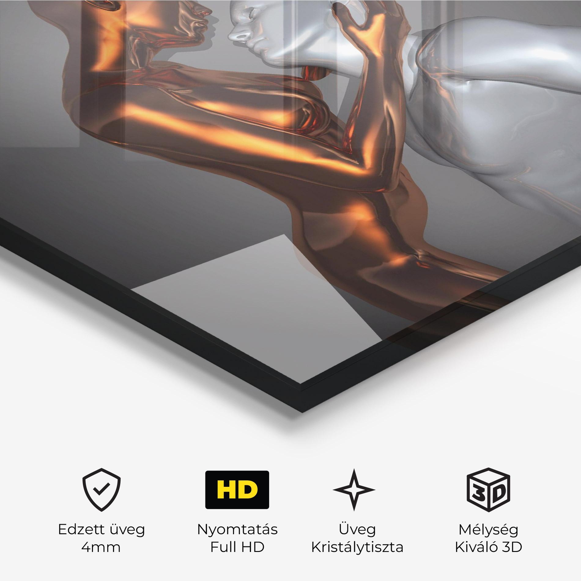 Üvegkép Gold Silver Couple mockup 3
